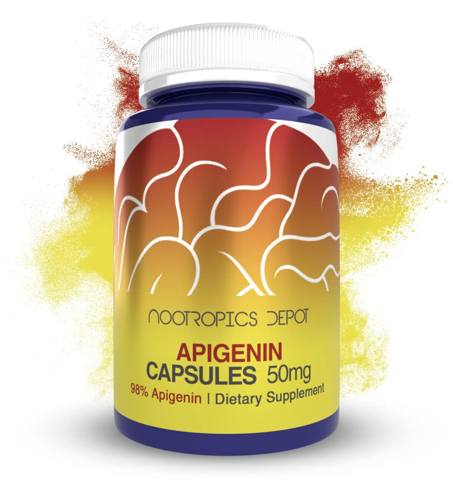 Nootropics Depot Apigenin Capsules | 50mg | 60 Count | 98% Apigenin | Supports Relaxation Joint Health and NAD+ Levels 1 Count (Pack of 60) - Buy Online on GoSupps.com
