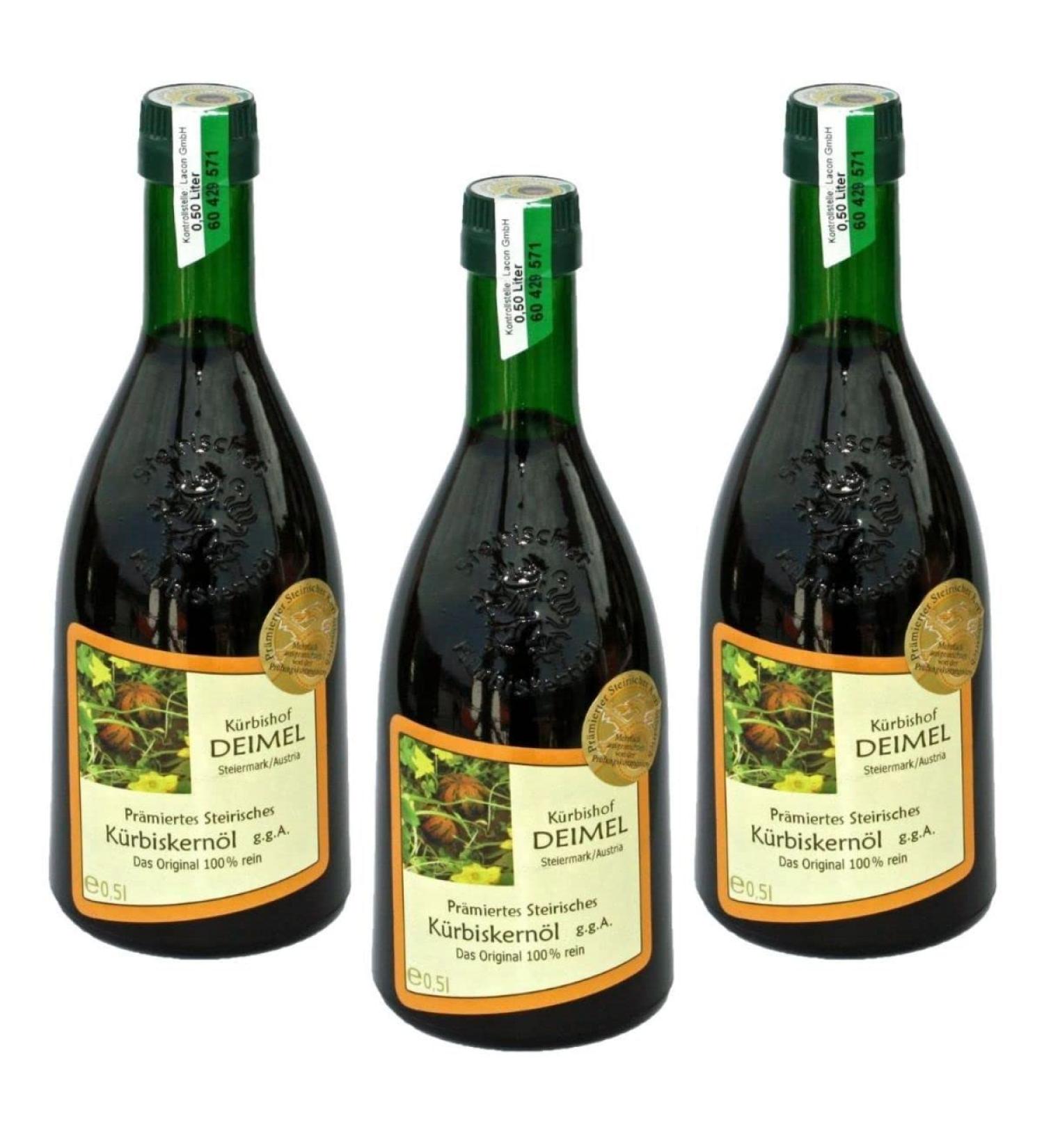 Buy Original Styrian Pumpkin Seed Oil G.G.A. - 3 x 500ml Savings Offer | International Shipping Available - Buy Online on GoSupps.com