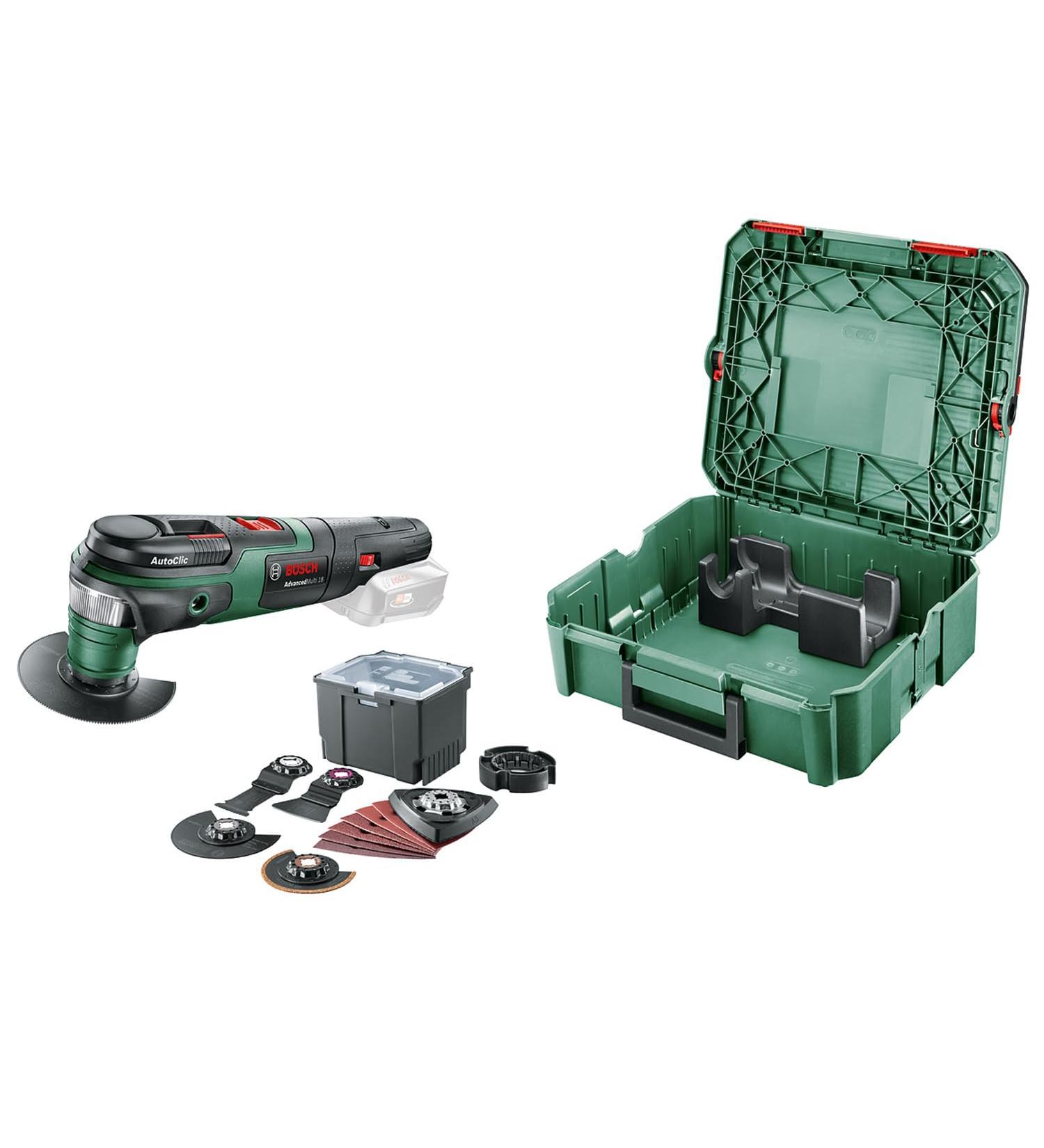 Bosch Home and Garden Multi Tool AdvancedMulti 18 (Without Battery 18 Volt System Universal Accessory Set in SystemBox|Size S) - Amazon Edition Premium Set without battery | +Systembox - Buy Online on GoSupps.com