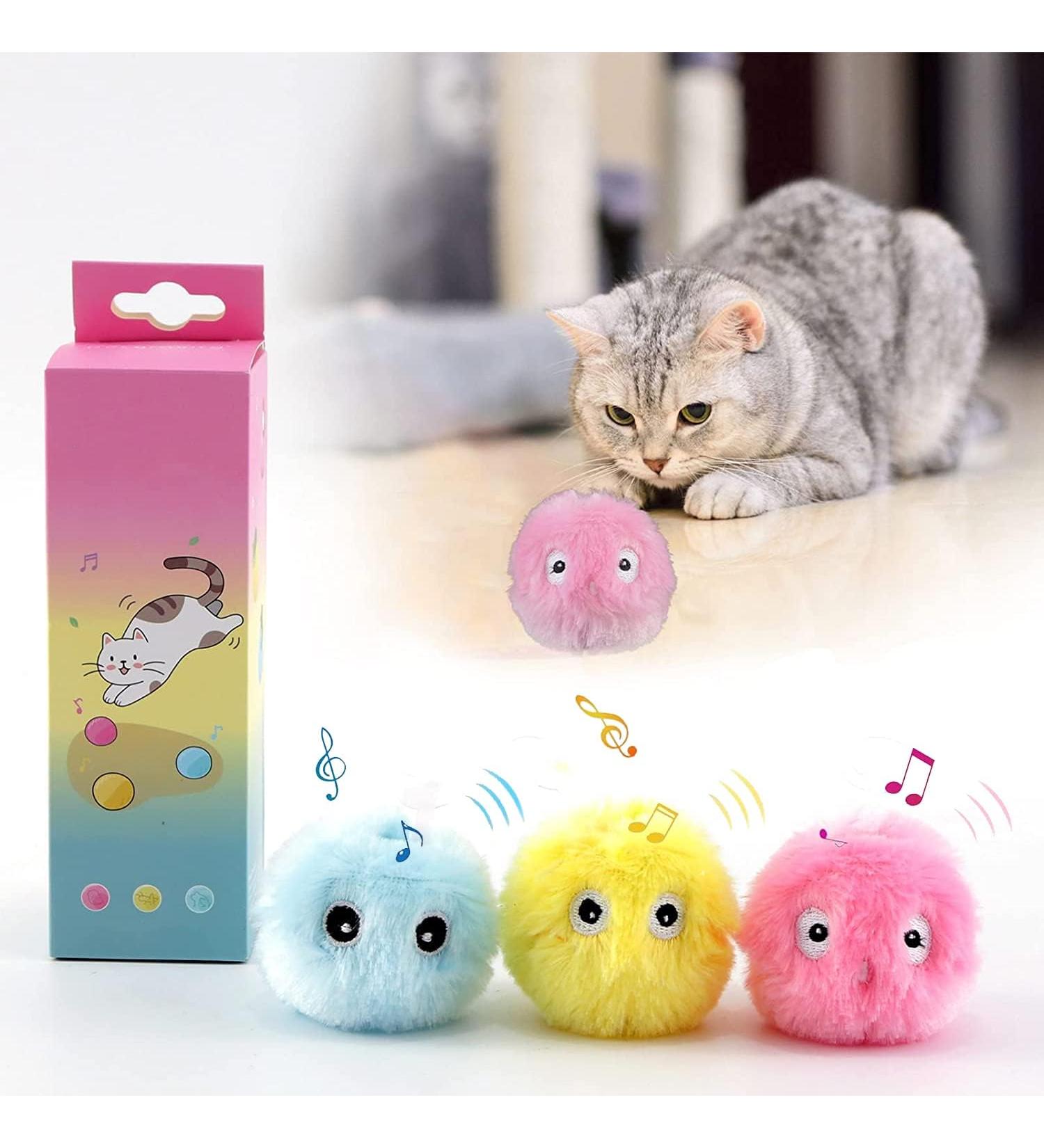 Charfia Interactive Cat Balls - 3-Piece Set with Lifelike Sounds | Plush Kitten Toys | Perfect for Engaging Play - Buy Online on GoSupps.com