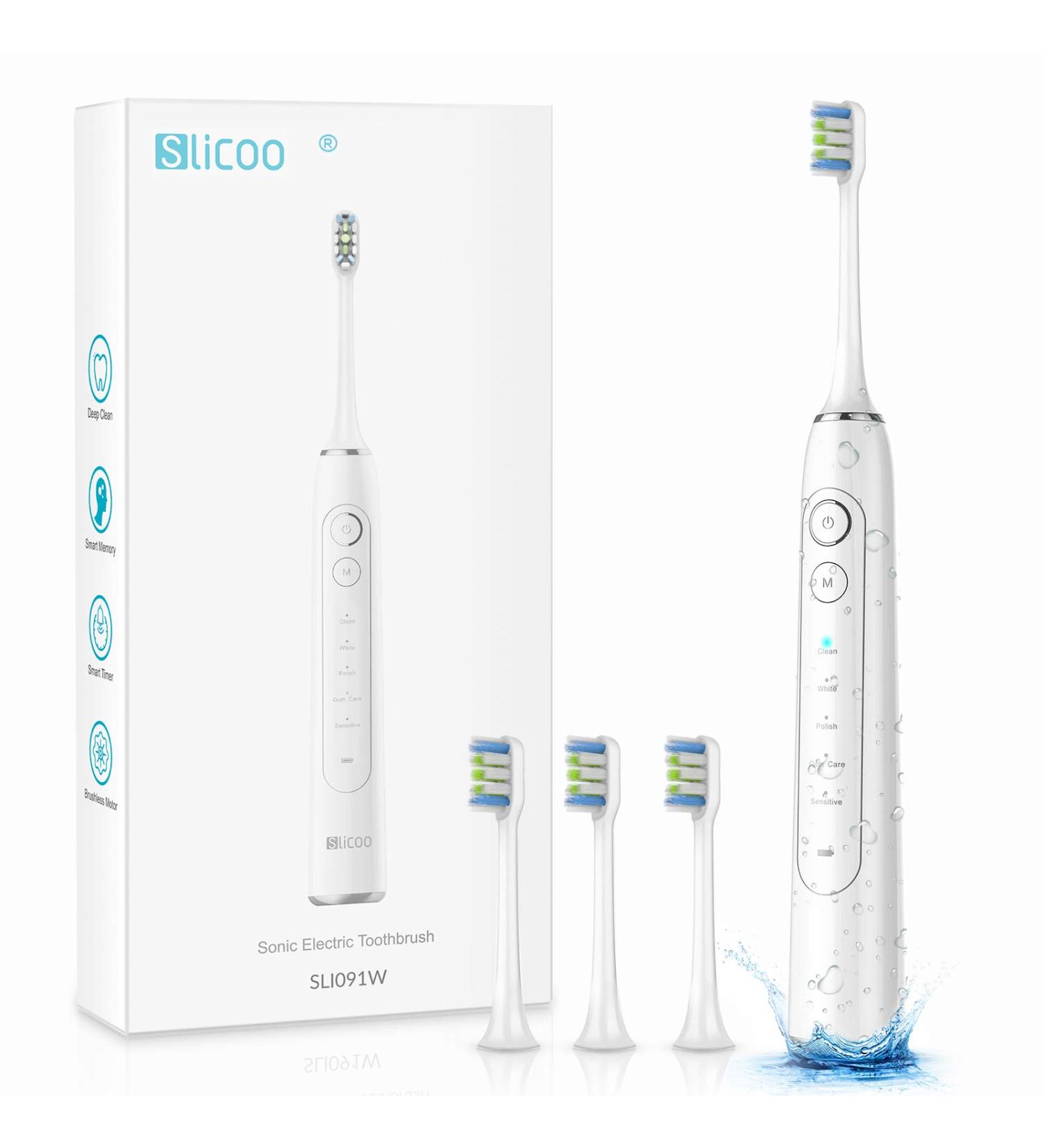 Rechargeable Electric Toothbrush - Sonic Whitening Toothbrush for Adults 5 Modes 4 Brush Heads Smart Timer & Long Battery Life - Buy Online on GoSupps.com