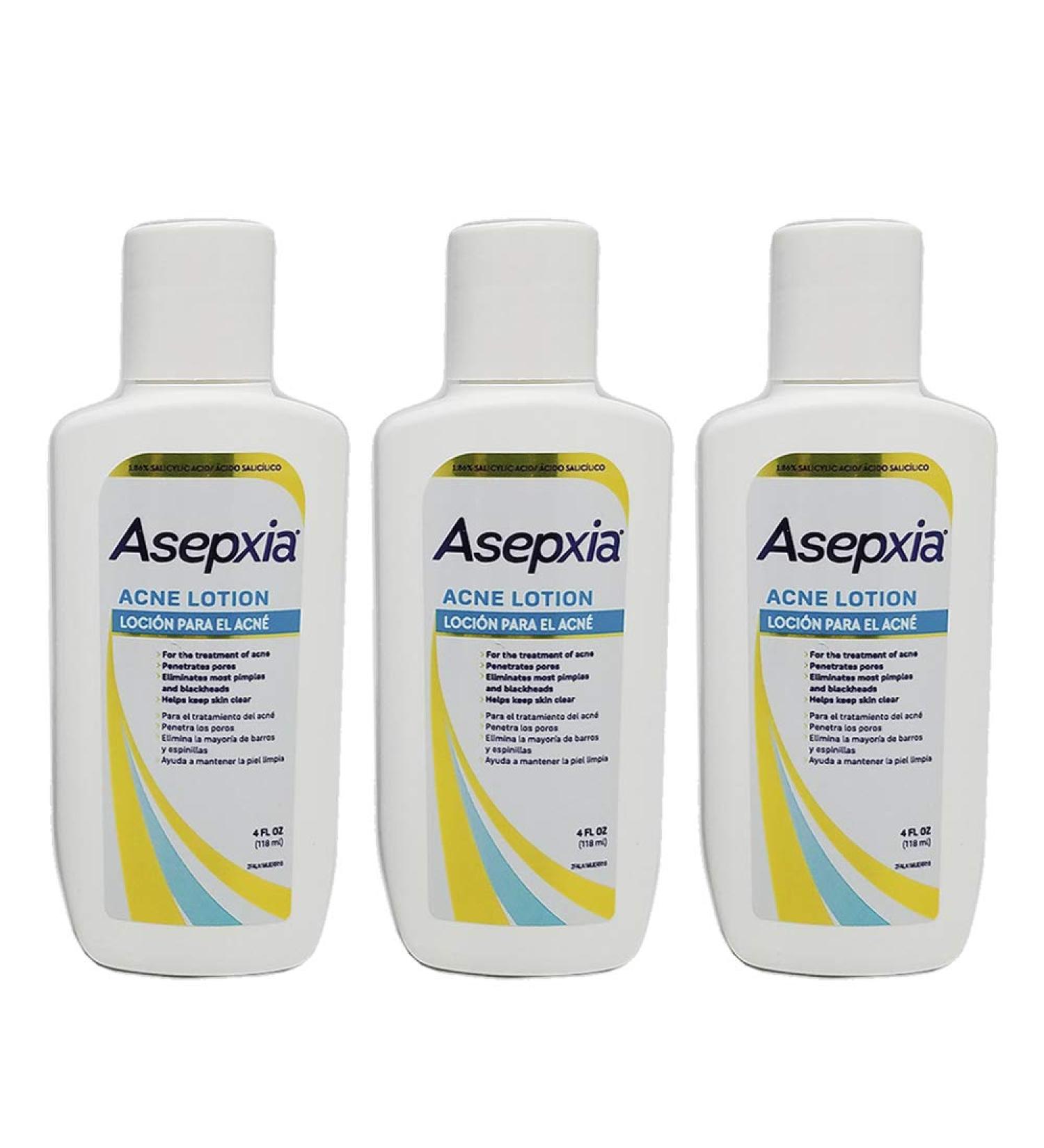 Asepxia Acne Lotion 4oz (Pack of 3) - Clear Skin Solution for Acne-Prone Skin - Buy Online on GoSupps.com