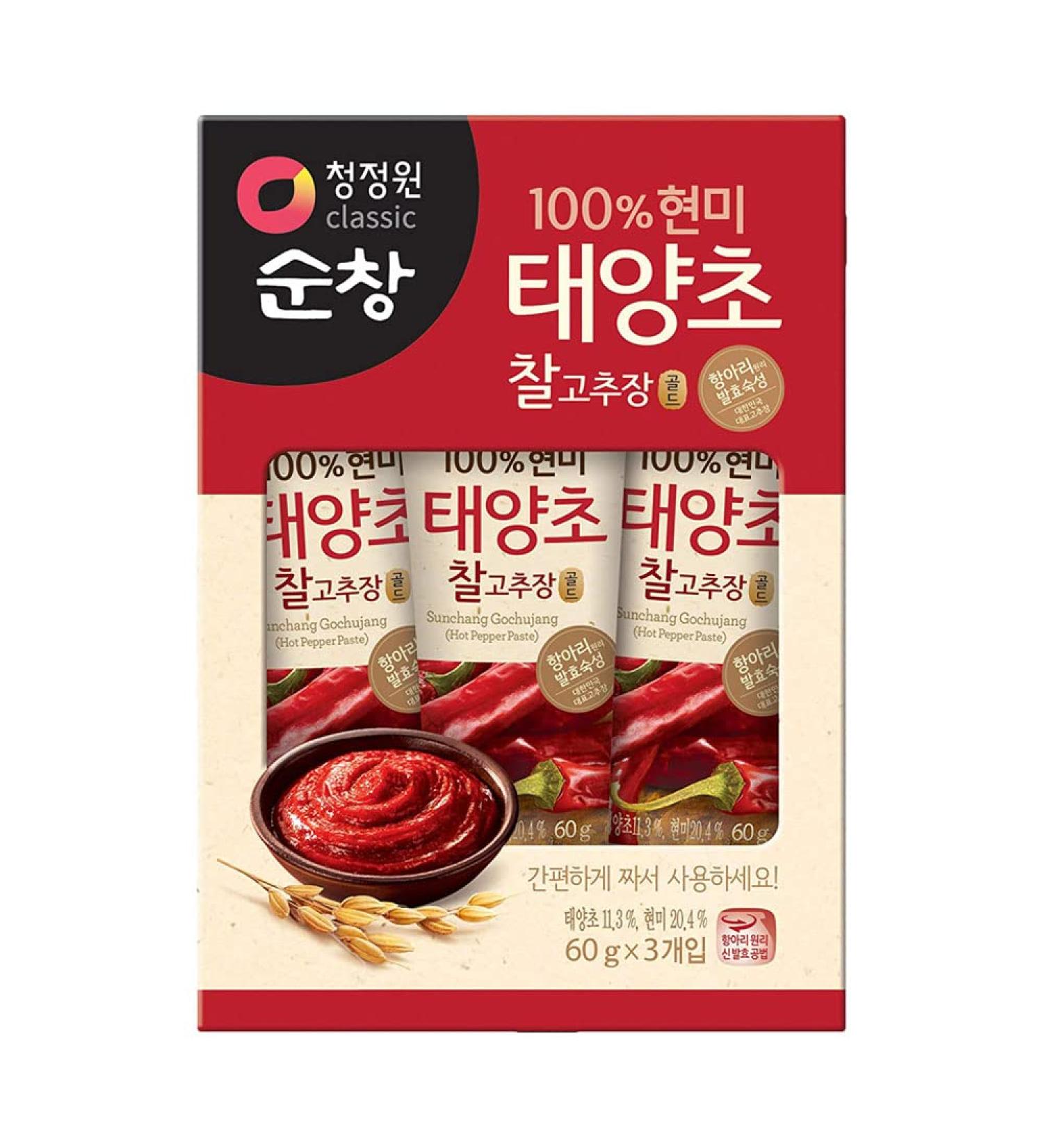 Taeyangcho Red Chili Paste Gold, Tube Type (3 Pack of 2.11 Oz) By Chung-Jung-One