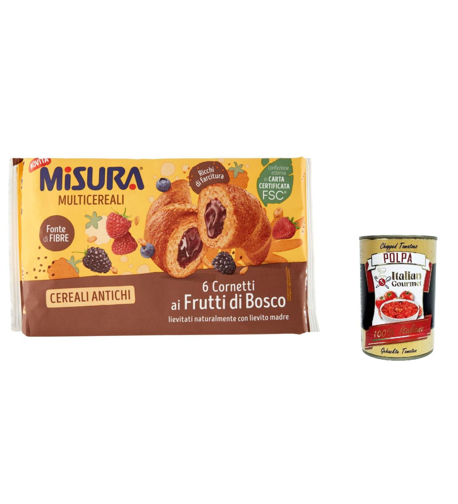  Italian Gourmet E.R. Misura Multicereali Cornetti Ai Frutti Di Bosco Pack of 12 croissants with multigrain berries | With aged grains 298 g + Polpa Italian Gourmet 400 g - Buy Online on GoSupps.com