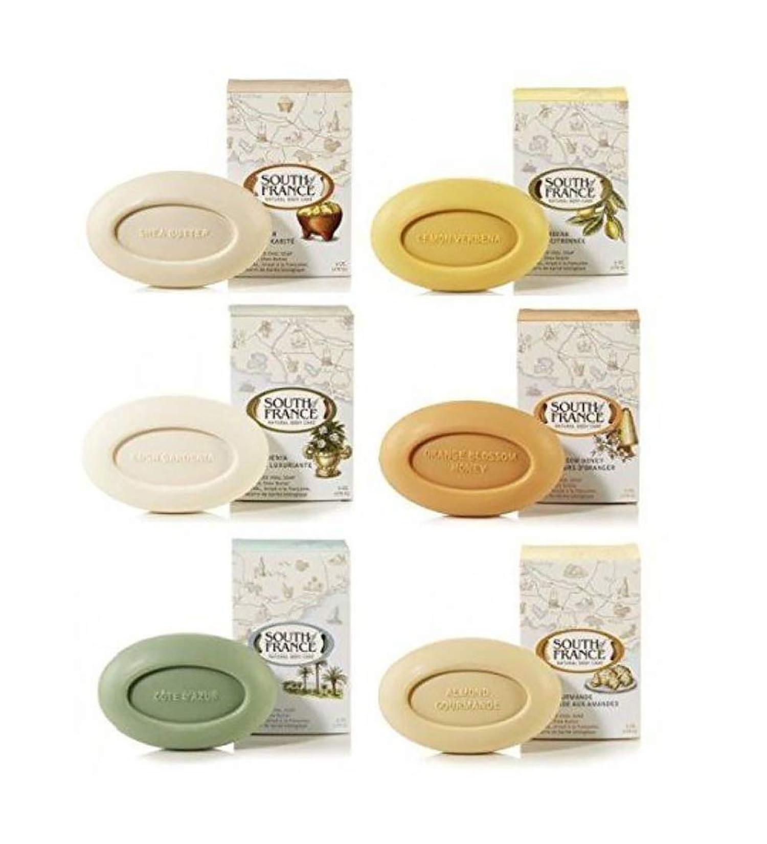 South of France Bath Bar Soap Variety Pack - 6 Full-Size 6 oz Bars Assorted Scents for Luxurious Bathing | International Shipping Available - Buy Online on GoSupps.com