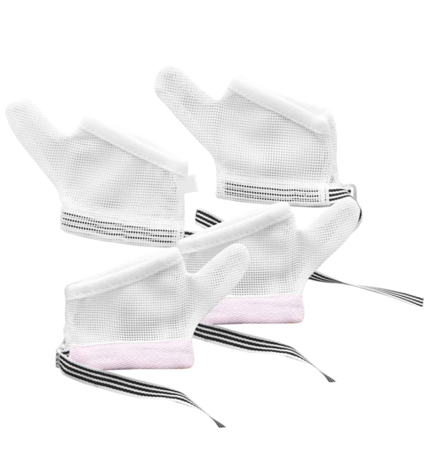 GLSTOY Anti-Eating Gloves 2 Pairs for Kids - Thumb Protector to Stop Nail Biting - Breathable Nylon Mittens for Infant Fingers - Pink/Black - Buy Online on GoSupps.com