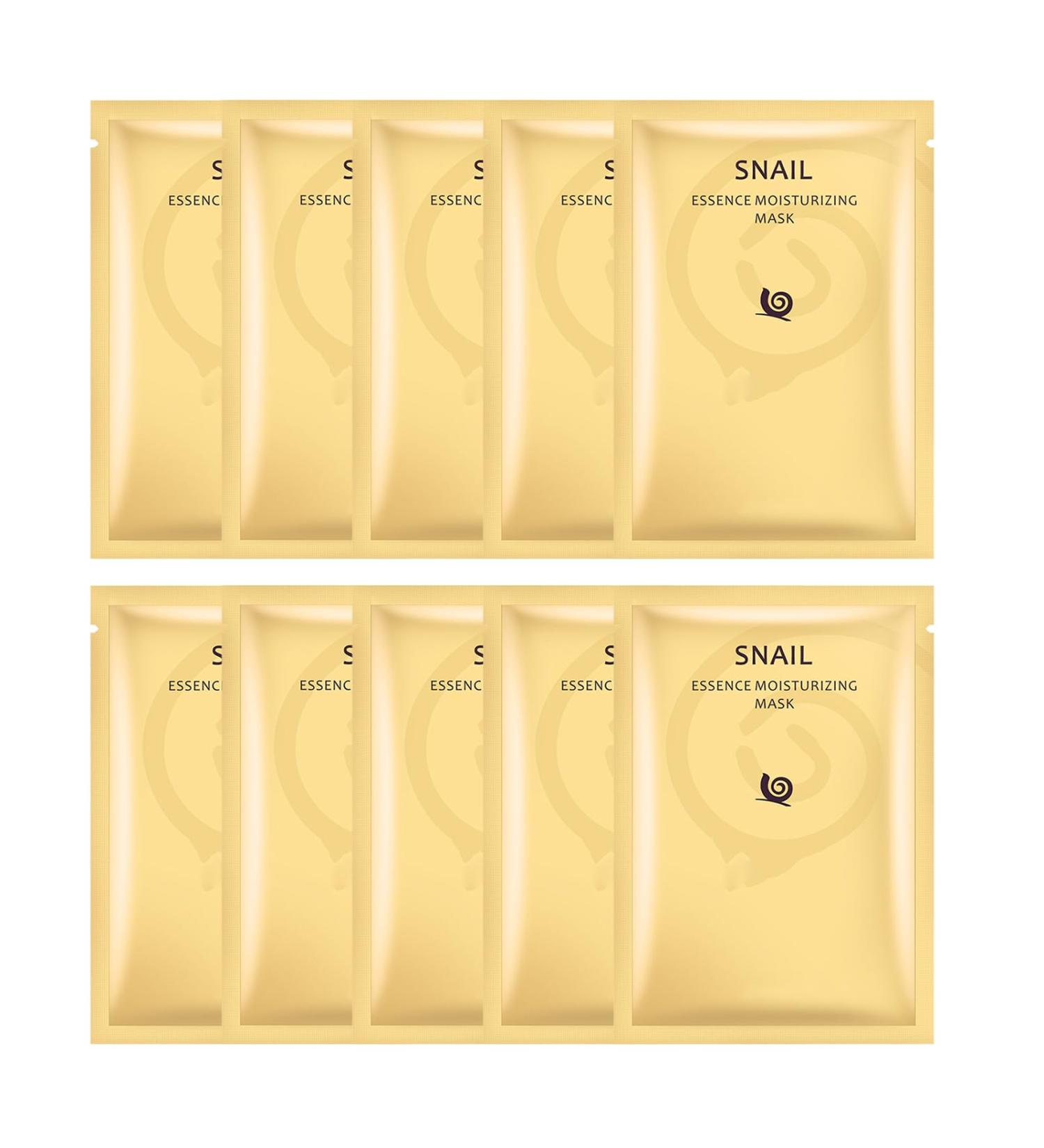 KOAHDE Snail Moisturizing Silk Tearing Facial Mask Snail Anti-Aging Facial Mask Snail Anti-Wrinkle Nourishing Face Mask Snail Brightening Facial Mask Snail Essence Whitening And Moisturizing Mask 10PC - Buy Online on GoSupps.com