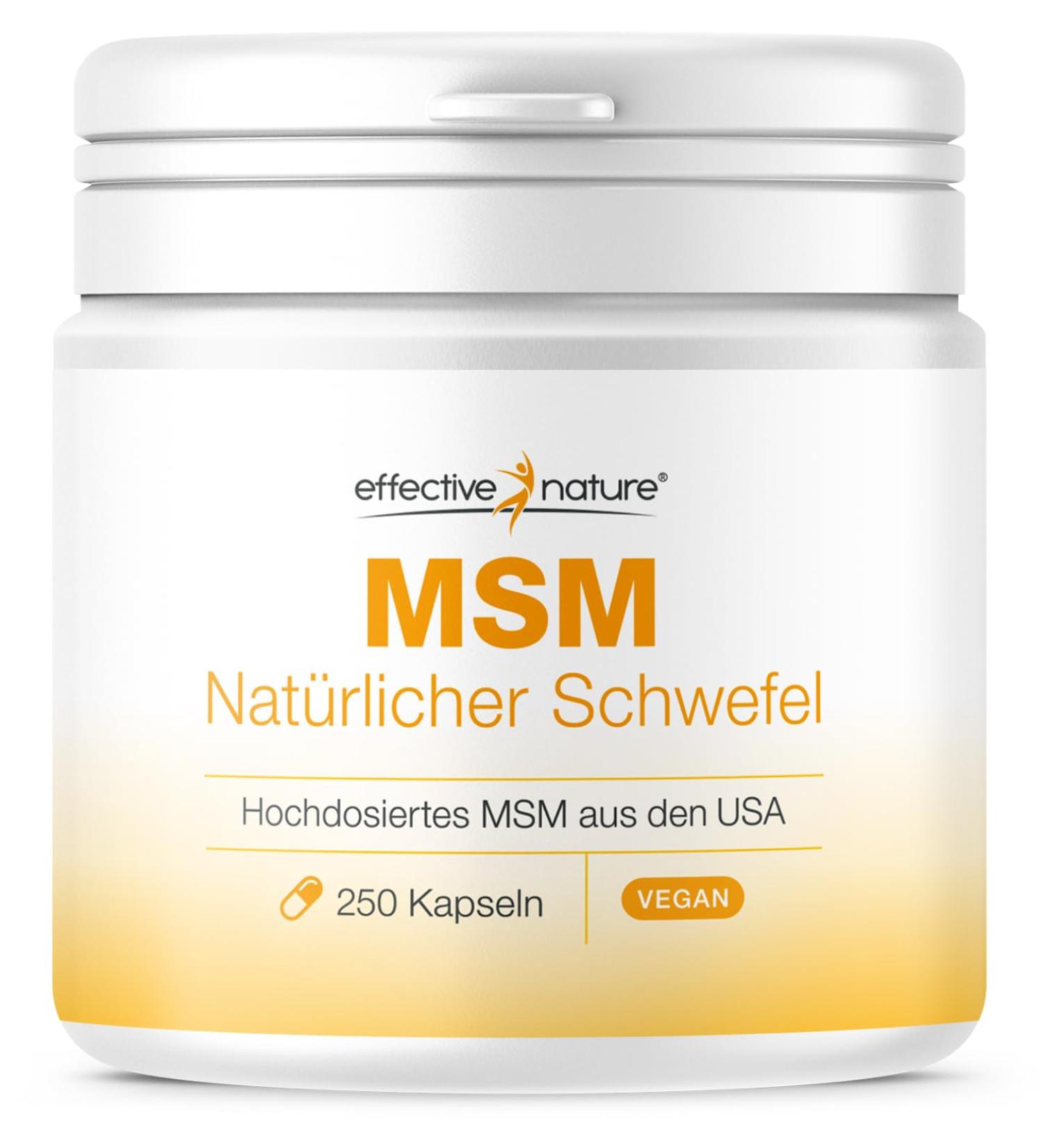 High-Dose MSM Natural Sulfur 250 Capsules | 3400mg Daily | 99.9% Pure - Premium Quality from the USA - Buy Online on GoSupps.com