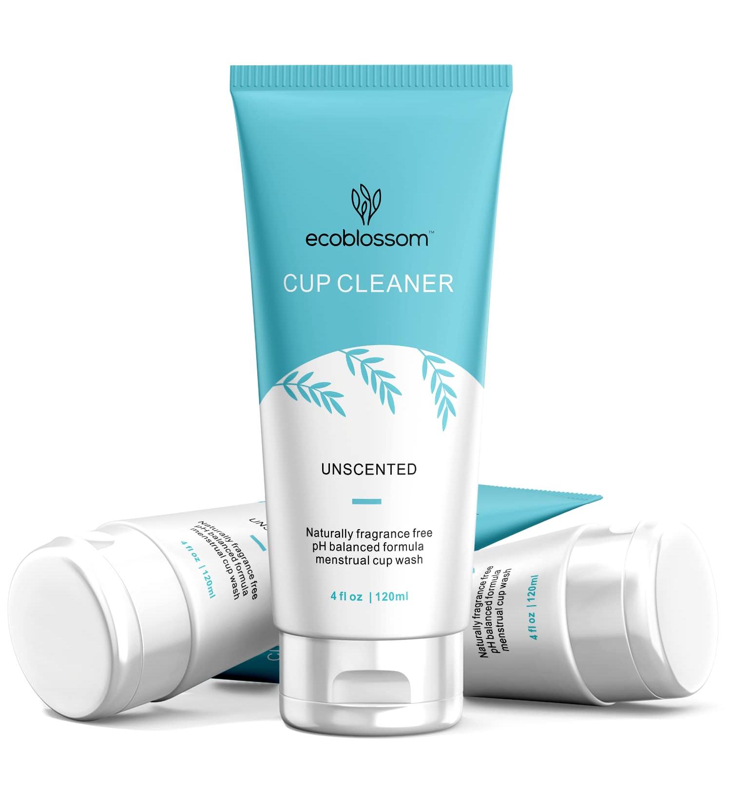 EcoBlossom Menstrual Cup Cleaner - Unscented Foaming Sterilizer Wash for Silicone Period Discs | Organic Natural & pH-Balanced - 4oz - Buy Online on GoSupps.com