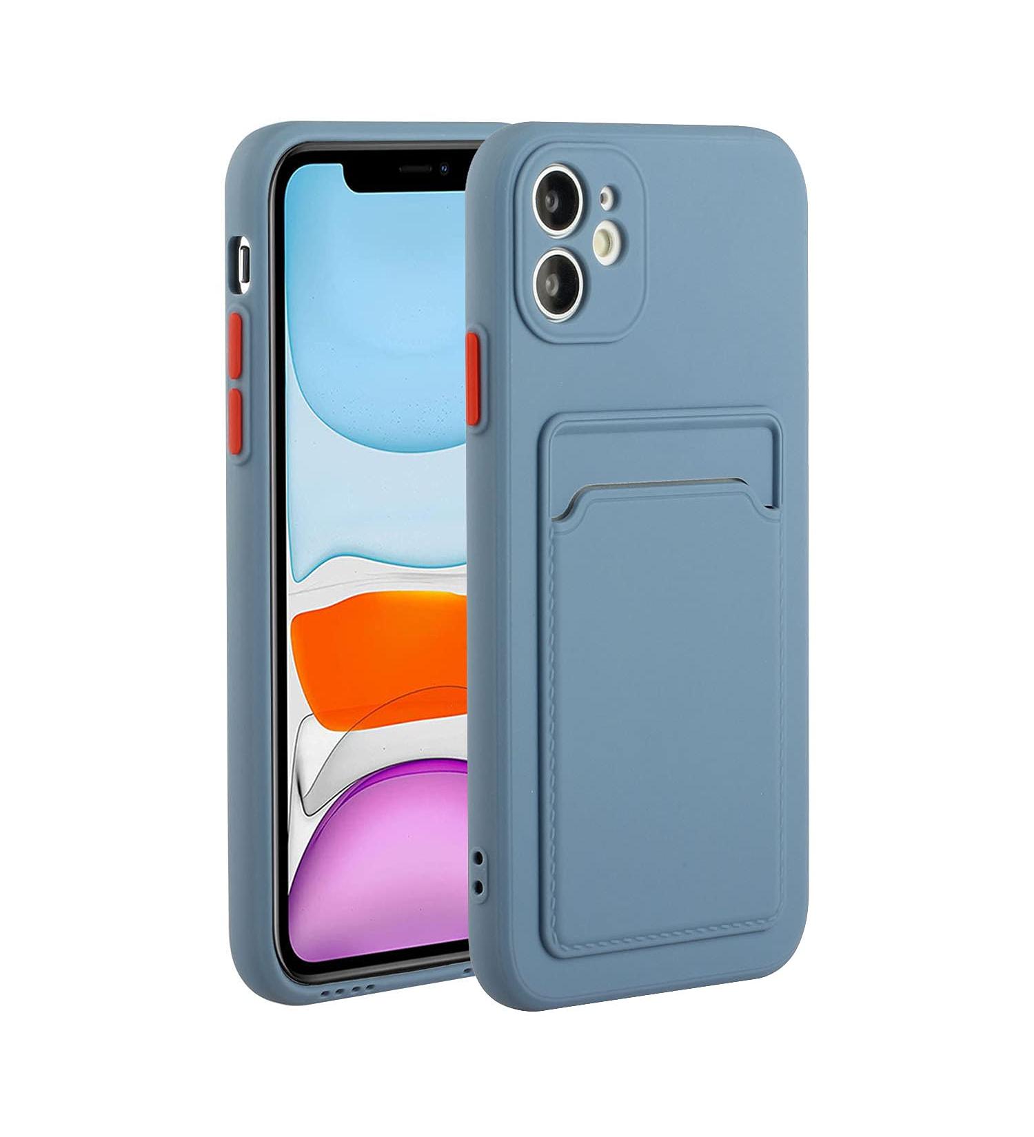Tivenfezk Nadoli iPhone 15 Silicone Case | Ultra Thin Shockproof Wallet Cover | Scratch-Resistant TPU with Credit Card Holder - Gray - Buy Online on GoSupps.com
