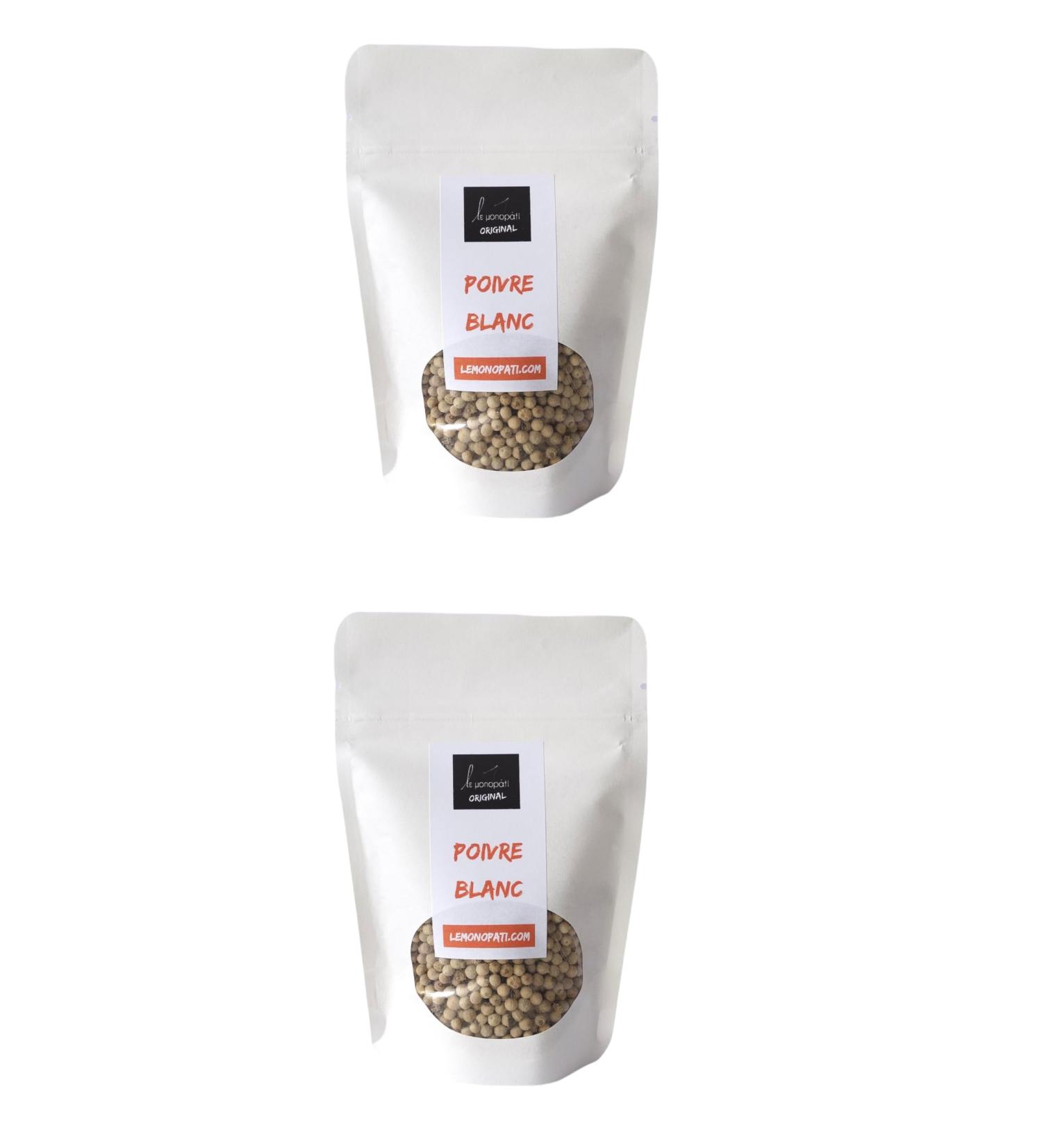Marque fran aise ind pendante | Petite entreprise familiale | Poivre Blanc en grains 100g (2x50g) | Le Monopati Original | Origine Vietnam | 100% Naturel | Sans additifs ni conservateurs - Buy Online on GoSupps.com