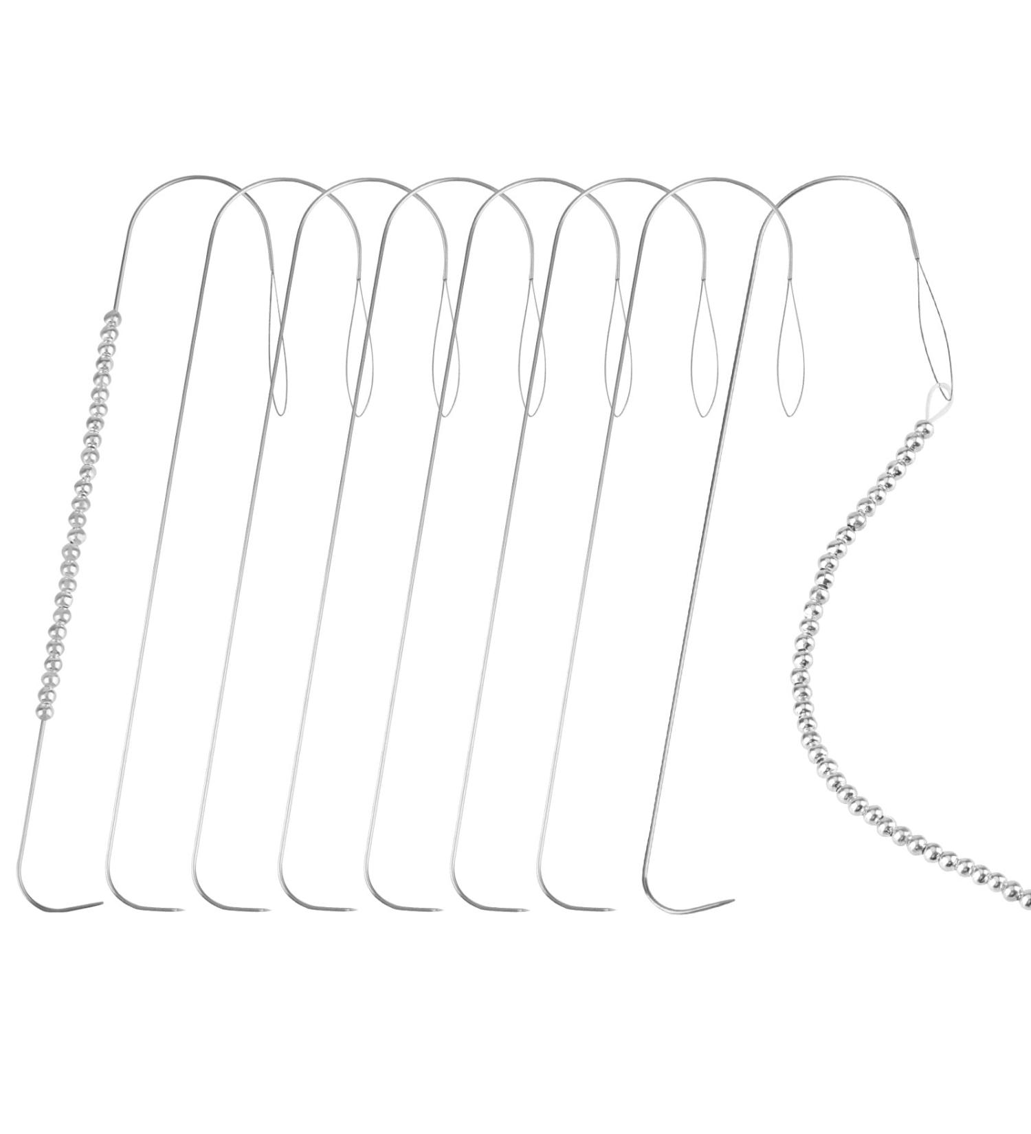 SAVITA 8pcs Curved Beading Needles Set - Stainless Steel Large Eye Needles with Handle for Jewelry Making - Buy Online on GoSupps.com