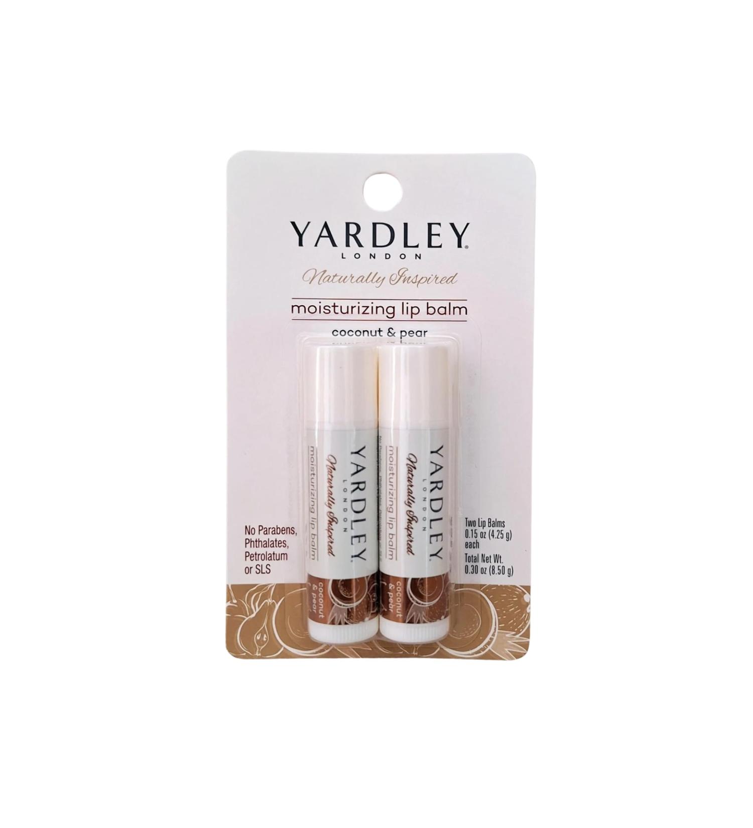 Lunch Money Yardley Naturally Inspired Lip Balm Coconut & Pear Flavor 2 Moisturizing Lip Balms 1 Count (Pack of 1)