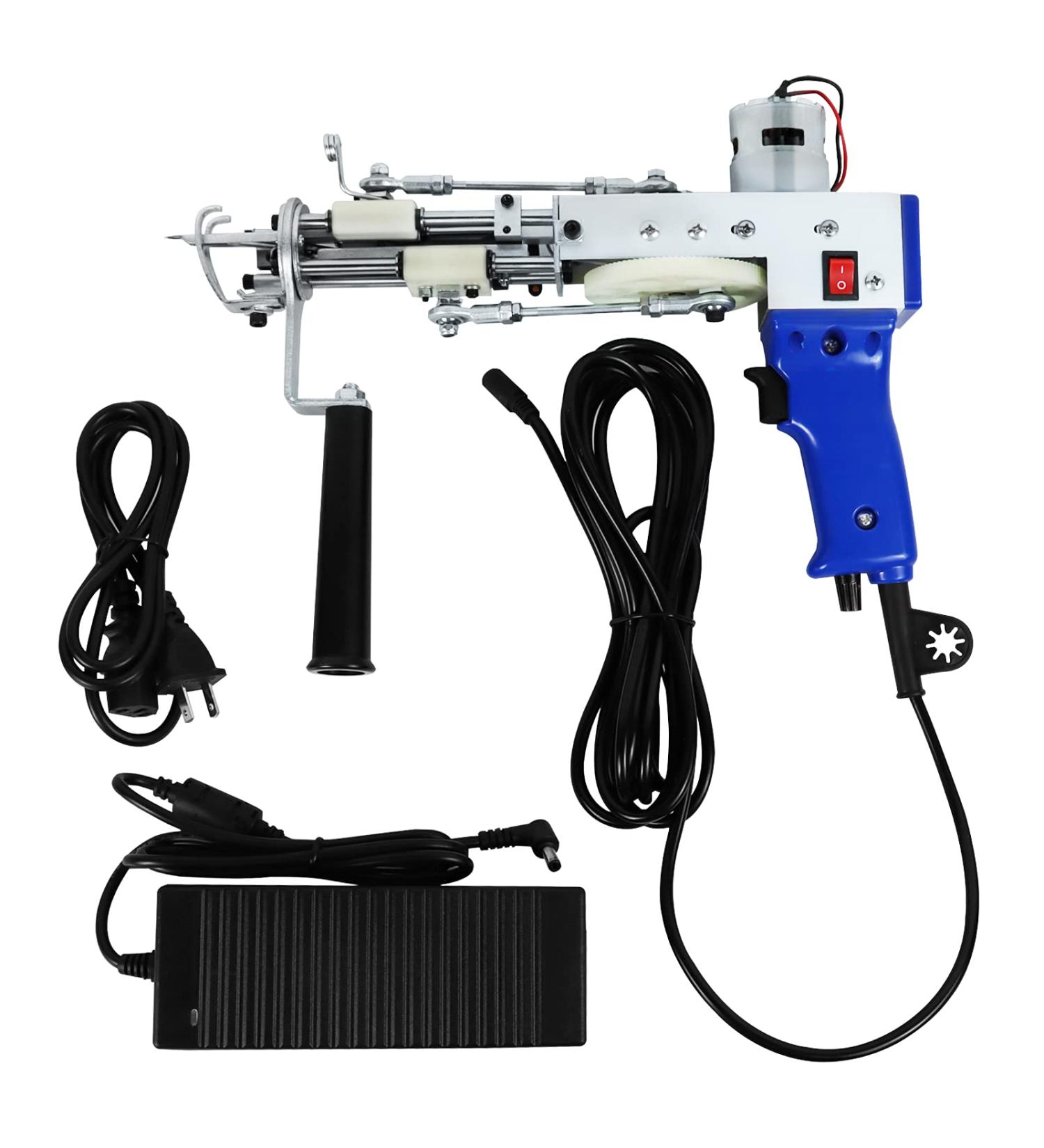 TEKCHIC Rug Tufting Gun  Electric Carpet Cut and Loop Pile 2 in 1 Machine Tufted Rug Making Gun Weaving Flocking Machine 100-240V 9-21mm -Blue - Buy Online on GoSupps.com