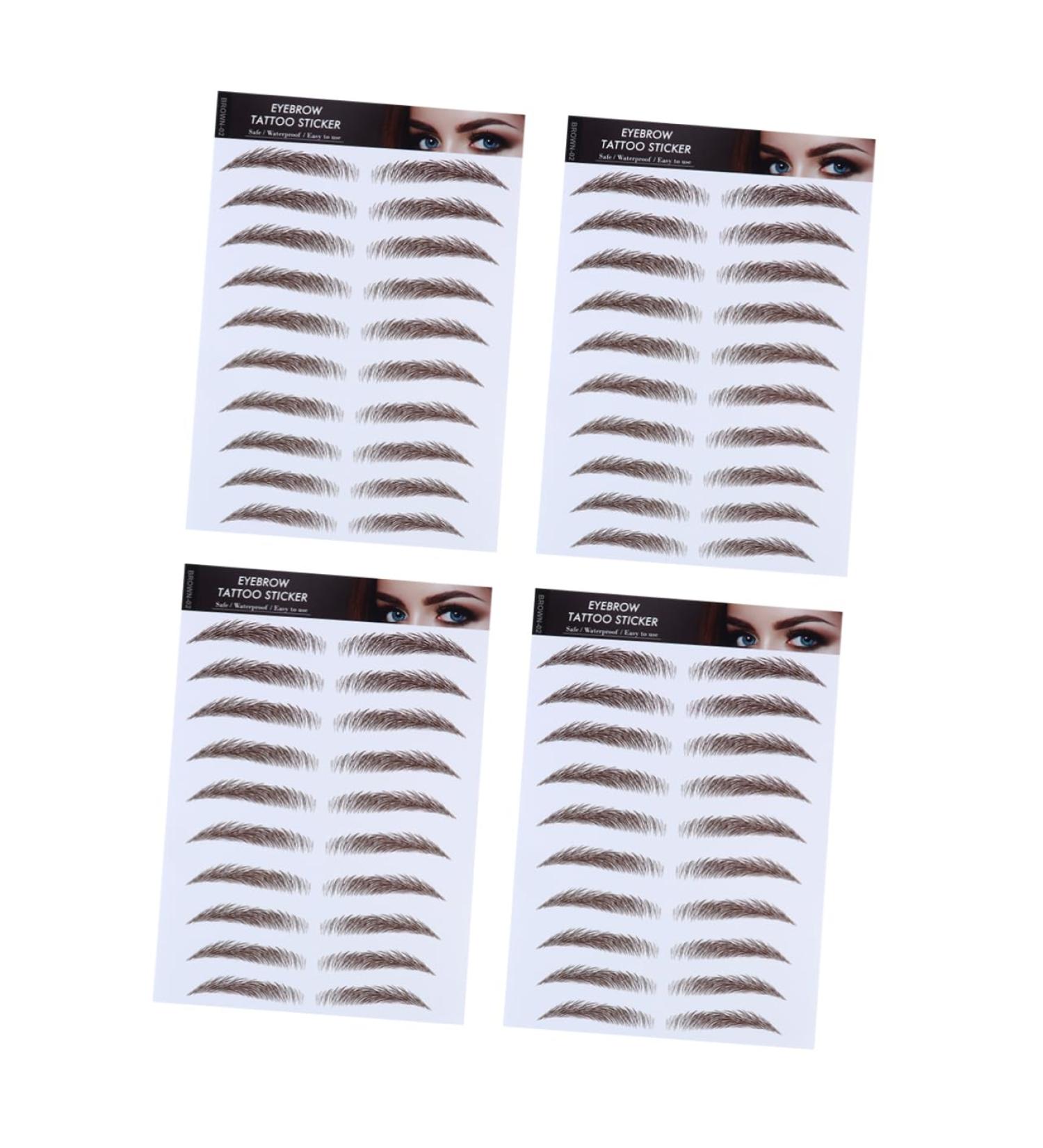 PLAFOPE 6D Hair- Eyebrows Stickers 4pcs Eyebrow Stickers 6d Hair-like Eyebrow Transfer Stickers Eyebrow Trimming 4 Stickers - Buy Online on GoSupps.com