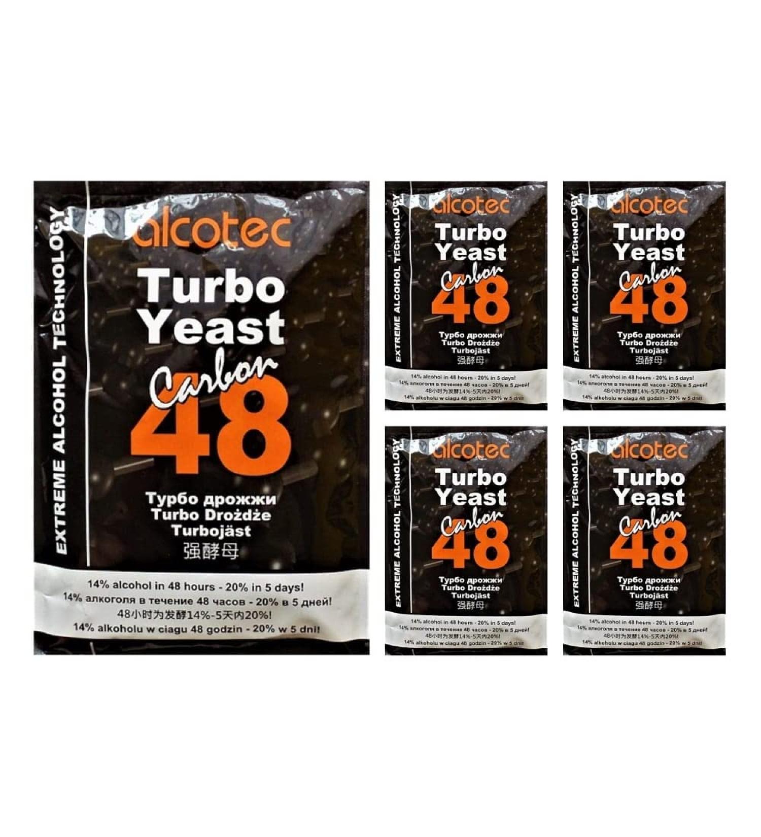 AlcoTec HUGBERT 48 Carbon Turbo Yeast for Distilling - 5x175g Alcohol Fermentation Yeast for Liquor & Distillation - Buy Online on GoSupps.com
