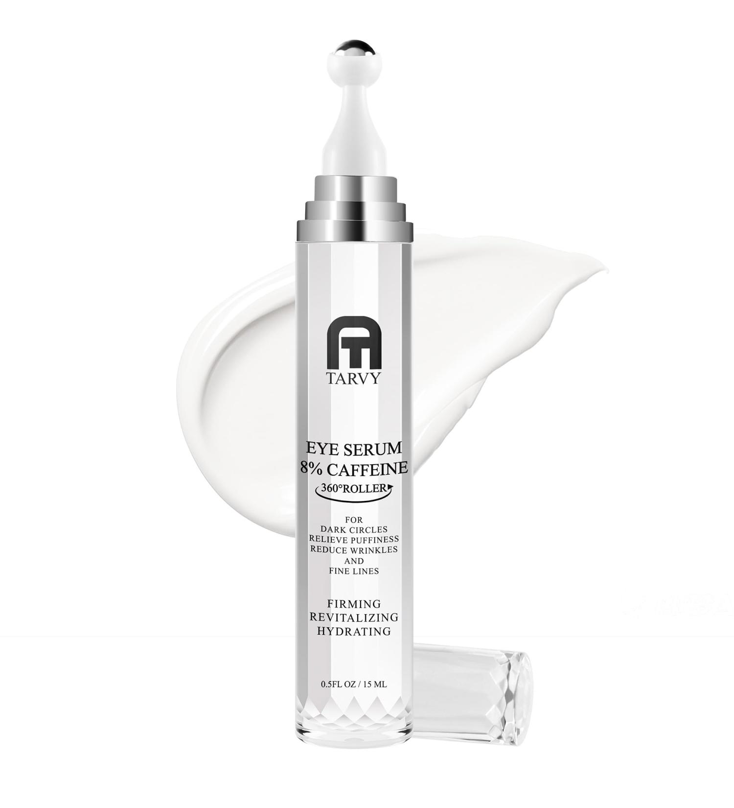 Eye Serum, Under Eye Cream For Dark Circles, 8% Caffeine Eye Serum For Women & Men, Eye Cream Anti Aging With 360 Massage Ball, Eye Cream For Puffiness And Bags Under Eyes, Eye Serum For Fine Lines - Buy Online on GoSupps.com