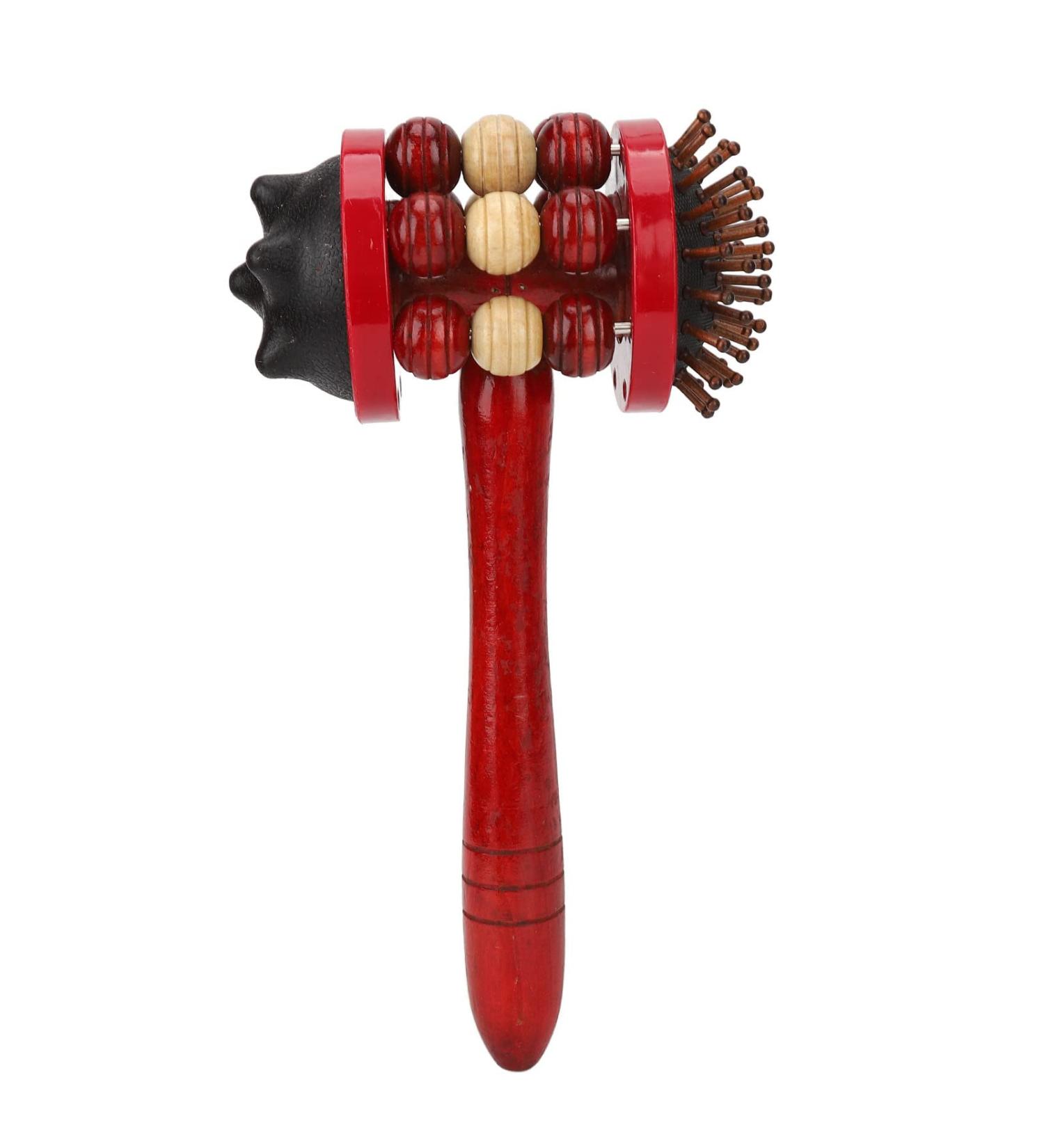 Manual Massage Hammer | Fascia Massage Roller for Trigger Points | Double Size Head & Back Massager for Home & Office Relief - Buy Online on GoSupps.com