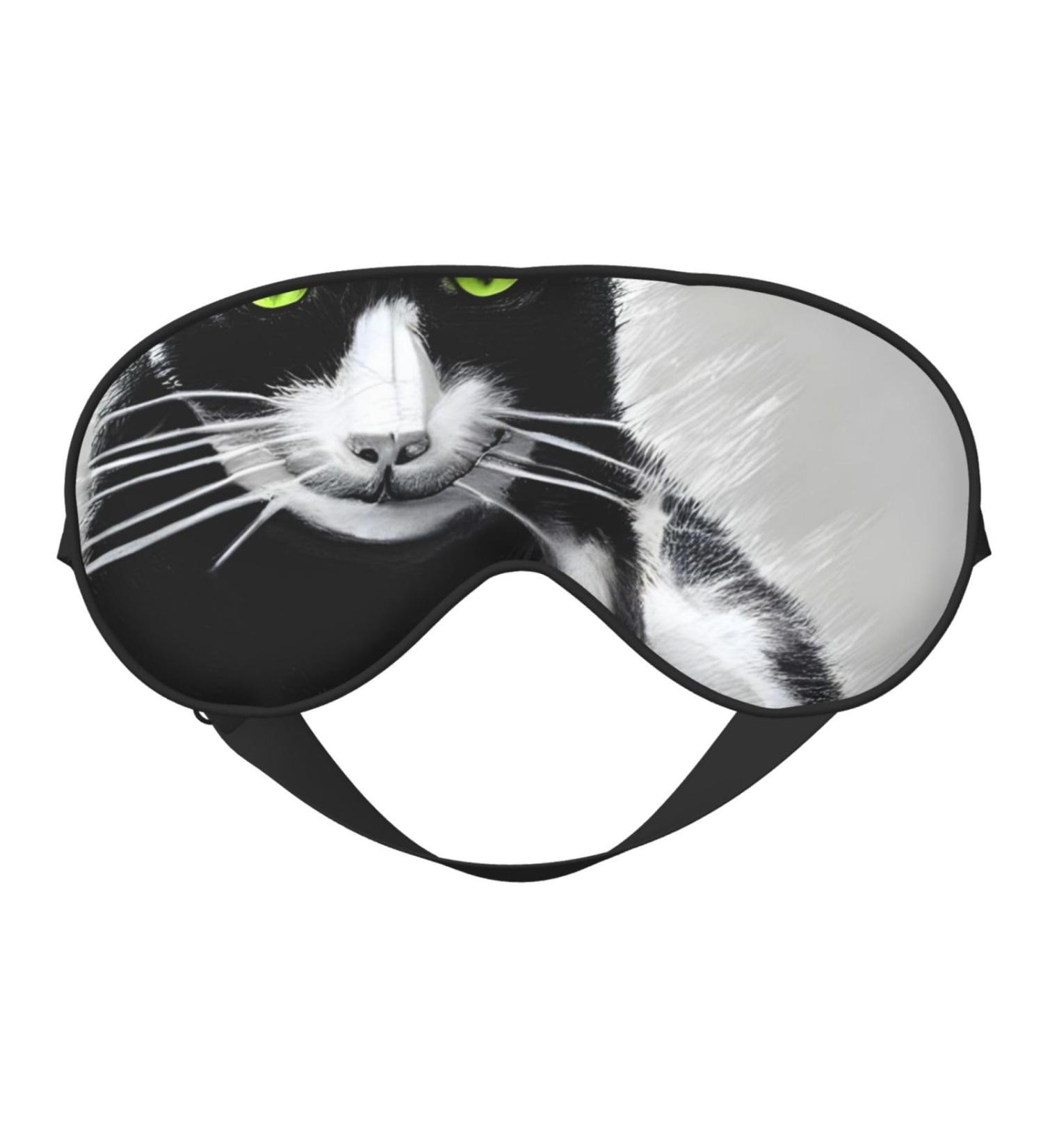 Buy SSIMOO Black and White Cats Sleep Mask | Adjustable Breathable & Stylish Eye Mask for Comfortable Sleep - International Shipping Available - Buy Online on GoSupps.com
