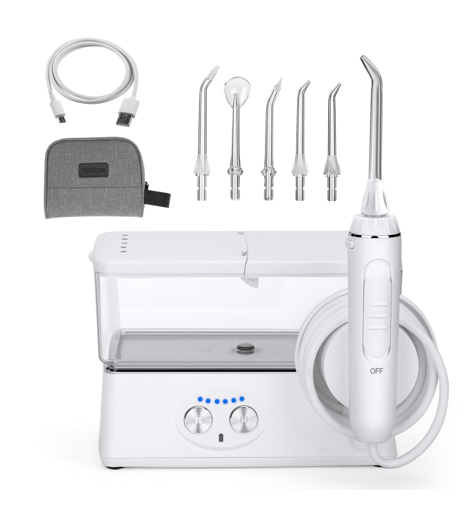 H2ofloss Water Flosser: 5 Jets, 6 Modes, IPX7 Waterproof, USB Rechargeable - for Home & Travel - Buy Online on GoSupps.com