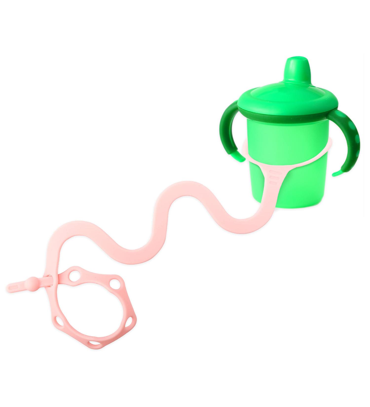 Goji Baby Bottle Bungees - Sippy Cup Holder Strap for Kids 0-36 Months - Pink 1pk - Buy Online on GoSupps.com