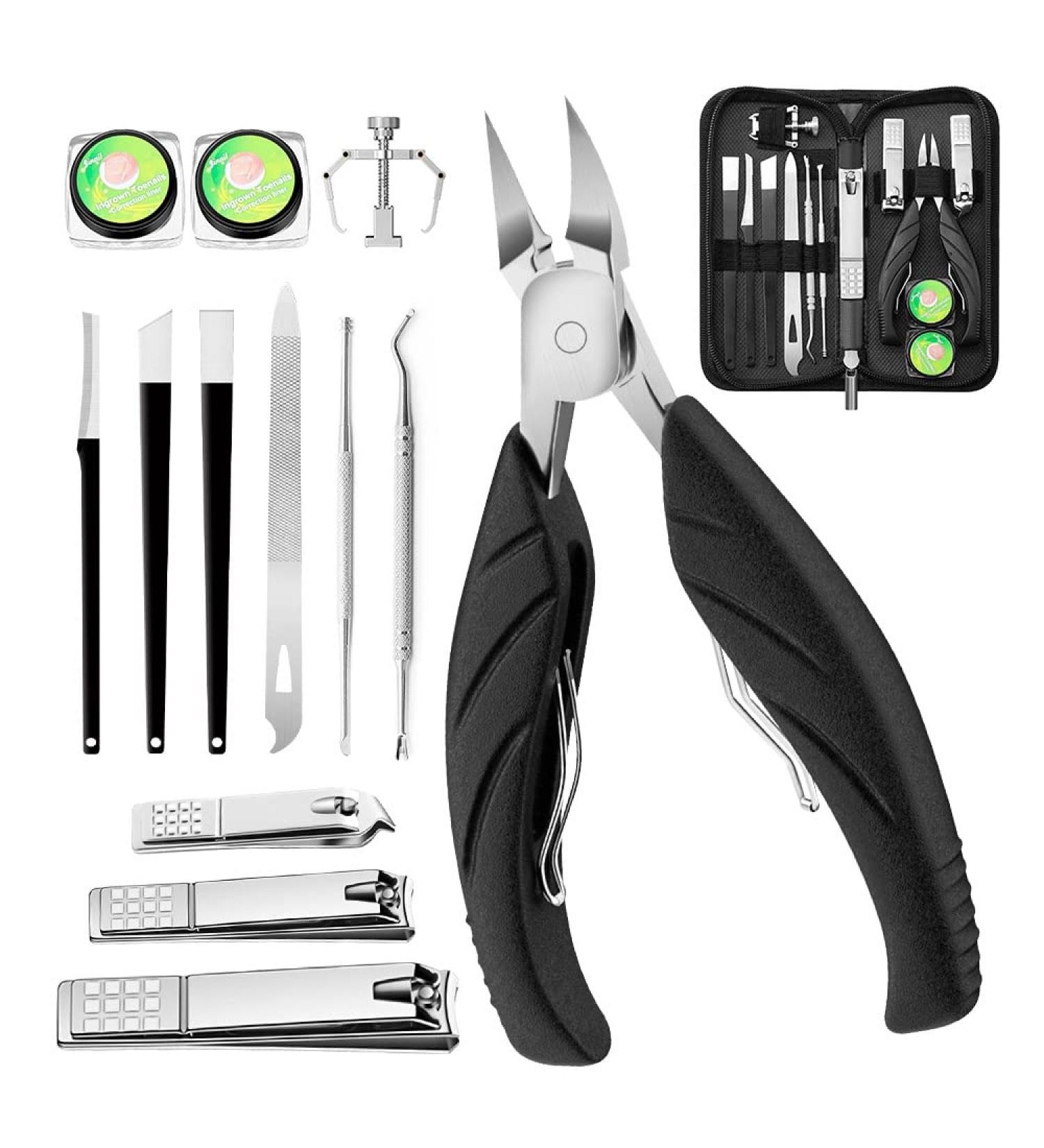 Onism 13 Pcs Ingrown Toenail Tool & Corrective Liner Kit for Thick Nails - Seniors Men Women | Ingrown Toenail Treatment Clipper Set - Buy Online on GoSupps.com