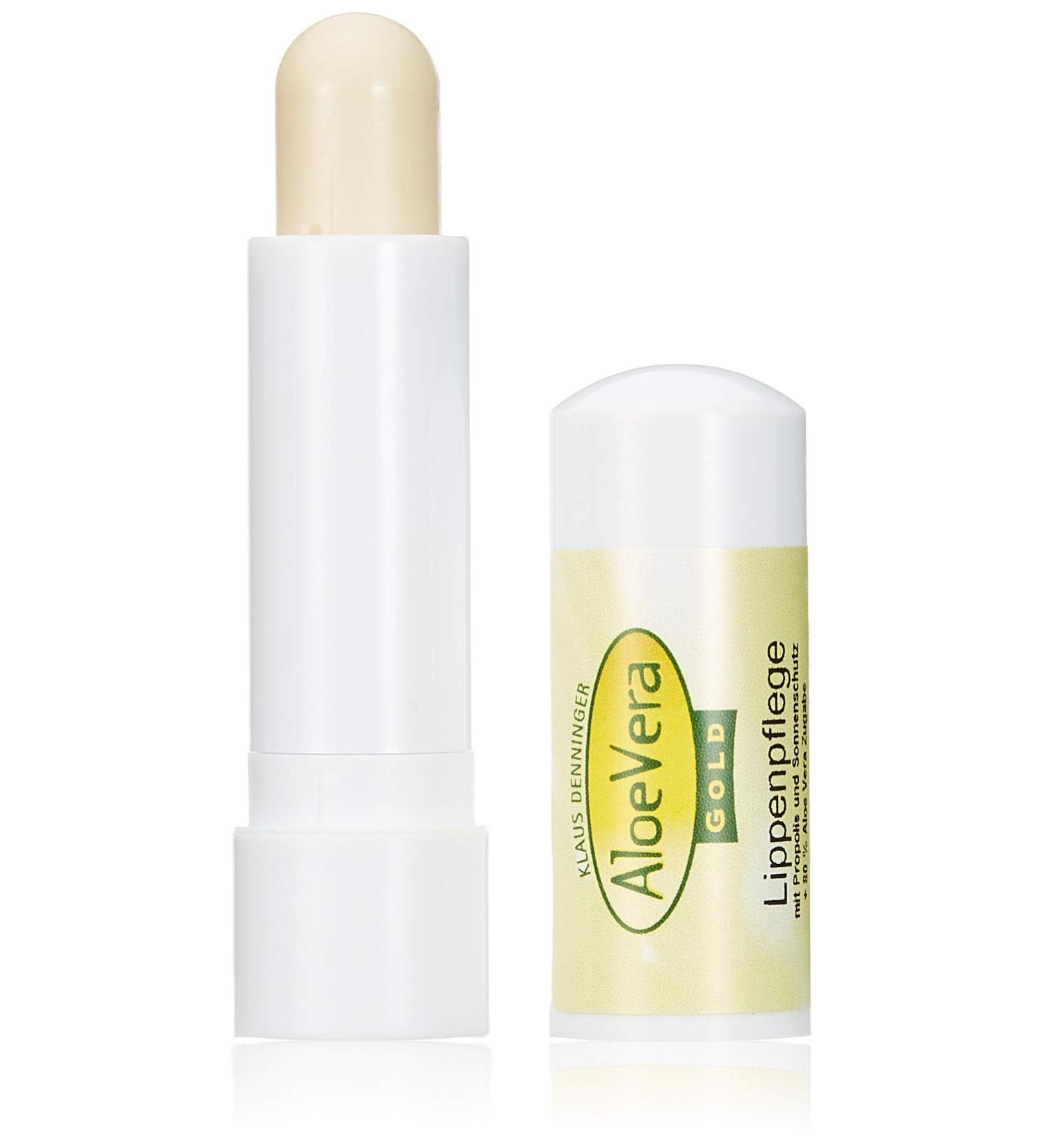 Aloe Vera Gold Lip Care Stick - Pack of 5 (5 x 5 ml) | Moisturizing & Soothing Lip Balm for Dry Lips | International Shipping Available - Buy Online on GoSupps.com