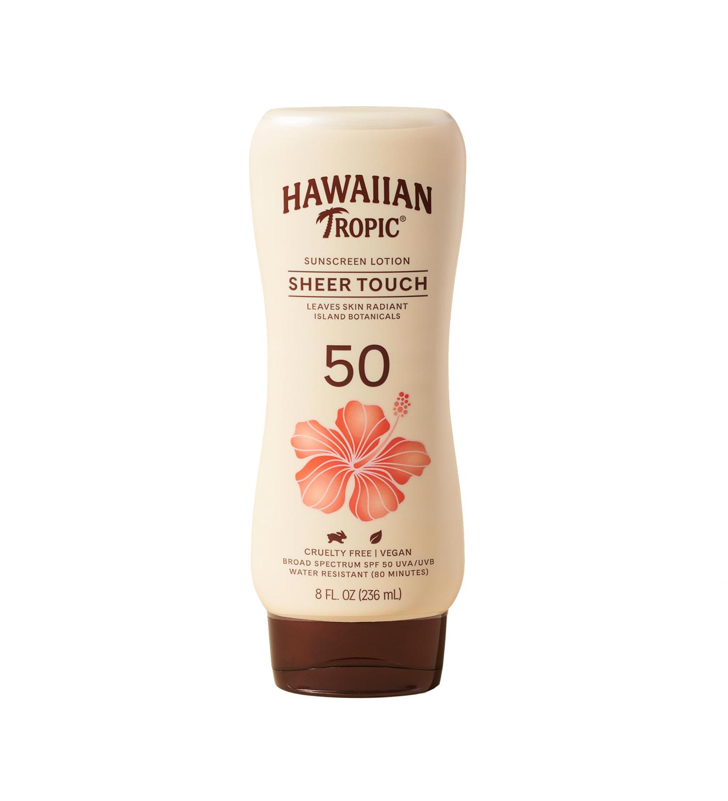 Hawaiian Tropic Sheer Touch Ultra Radiance Lotion Sunscreen SPF 50 - Oxybenzone Free Broad Spectrum Protection 8oz - Shop Now - Buy Online on GoSupps.com