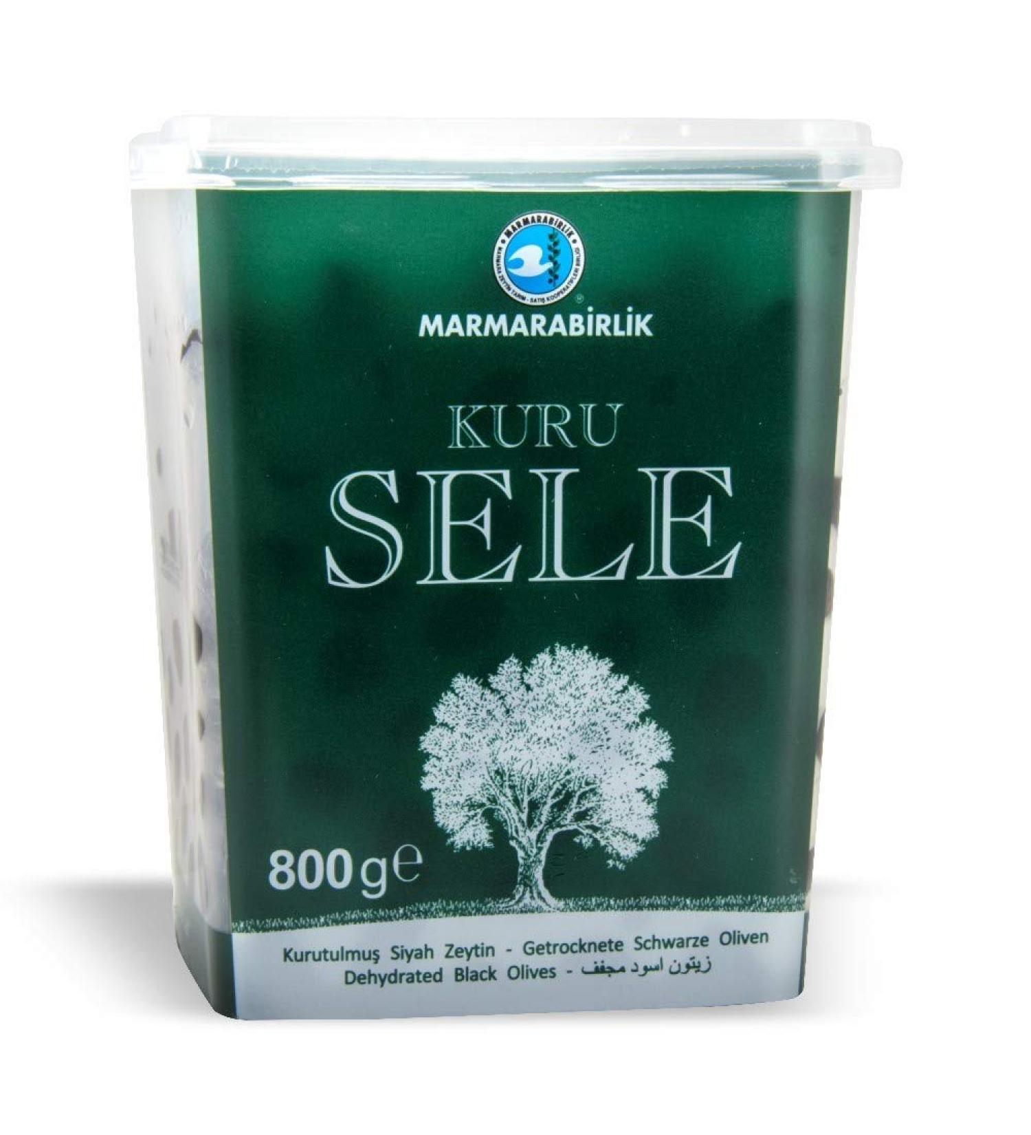 Marmara Birlik Dry Cured Black Olives - Kuru Sele Zeytin Salamura Turkish 800g | Premium Quality International Shipping - Buy Online on GoSupps.com