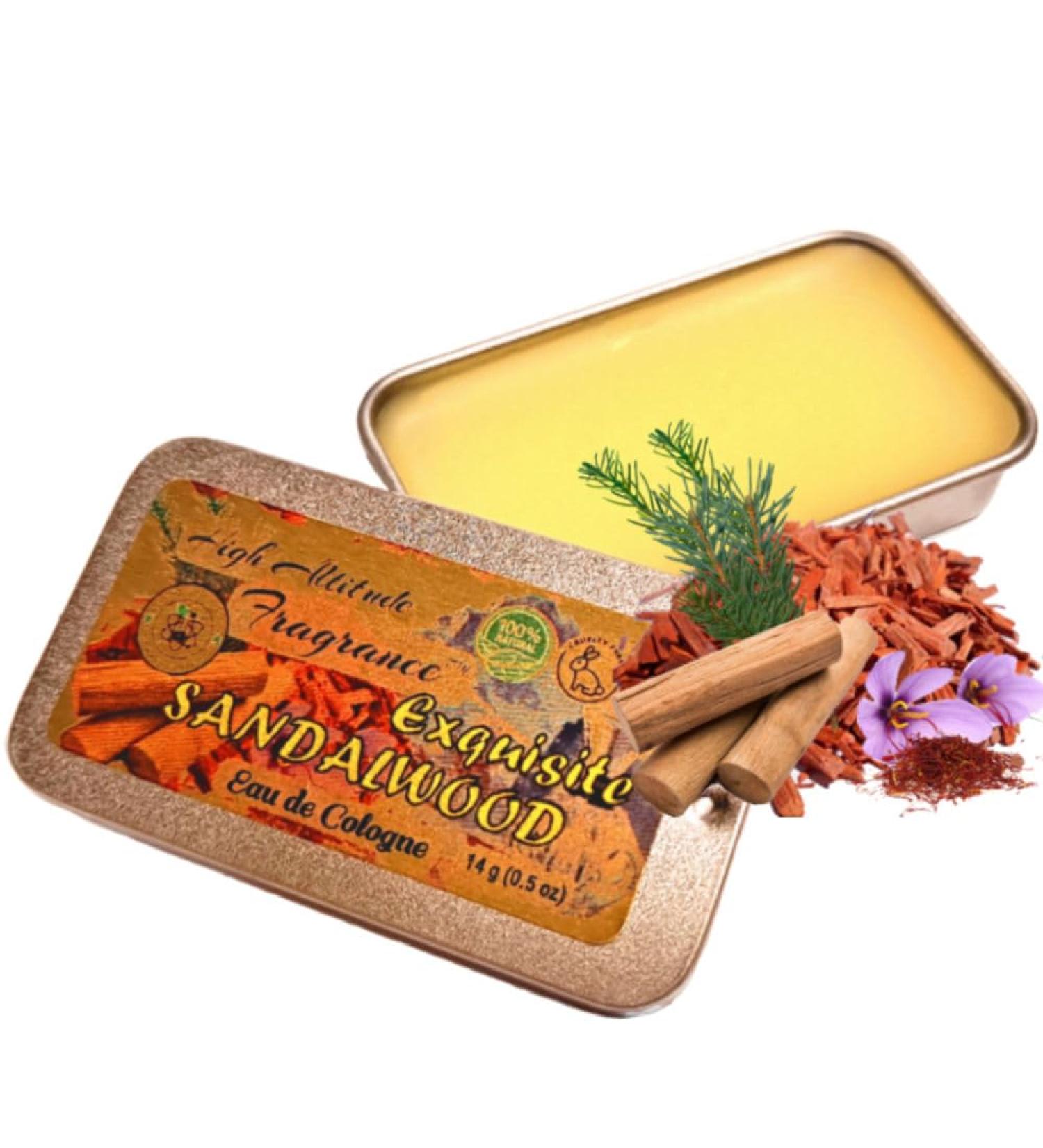 Exquisite SANDALWOOD Perfume - Eau de Cologne - Solid Balm - Aromatherapy Essential Oils (Santalum Album Spruce Amber Palo Santo Saffron Wood) Natural Fragrance - Travel Party Favors Gifts -0.5oz - Buy Online on GoSupps.com
