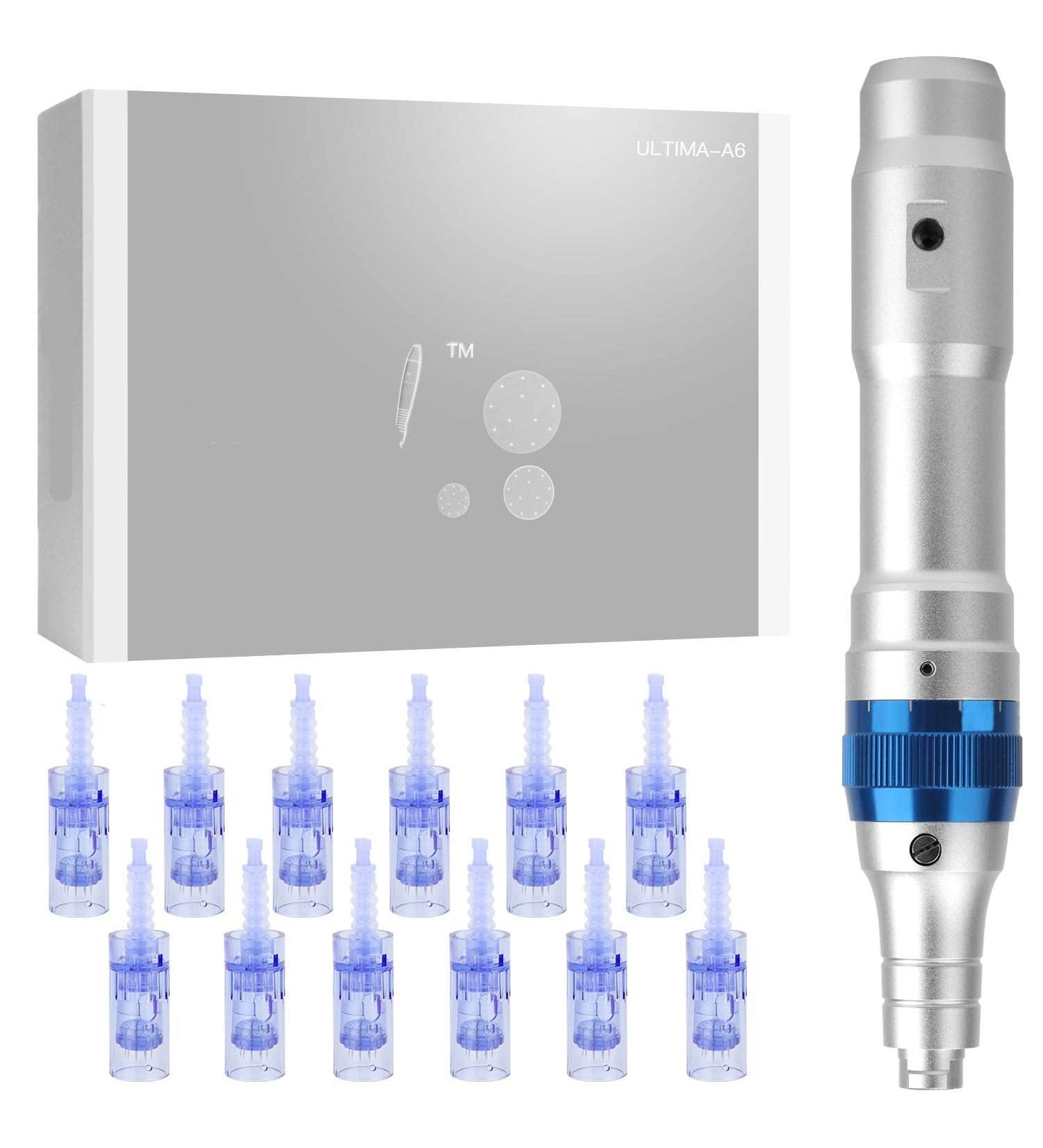 Dr. Pen Ultima A6 Electric Skincare Kit with 12 Cartridges - 6x 12 Pin & 6x 36 Pin Needles - Buy Online on GoSupps.com