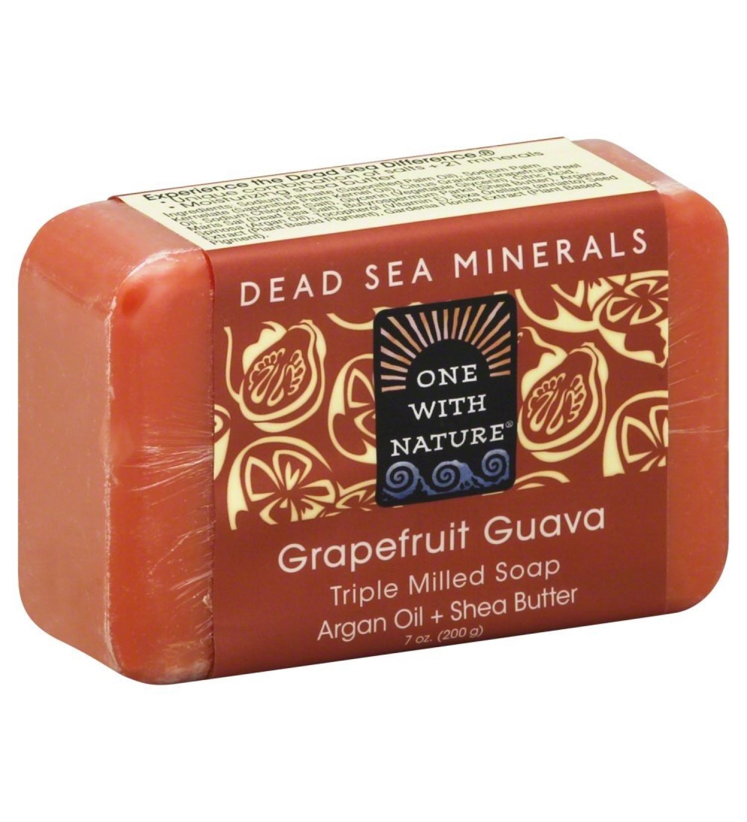 One With Nature Grapefruit Guava Triple Milled Dead Sea Bar Soap 7 Ounce - 1 each.