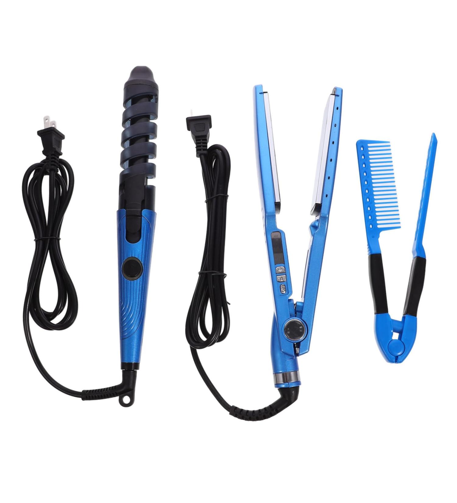 FRCOLOR Hair Curling Iron Set - 1 Set Hair Rollers & Comb Tools | Portable Curler & Straightener for Perfect Waves & Styles - International Shipping - Buy Online on GoSupps.com