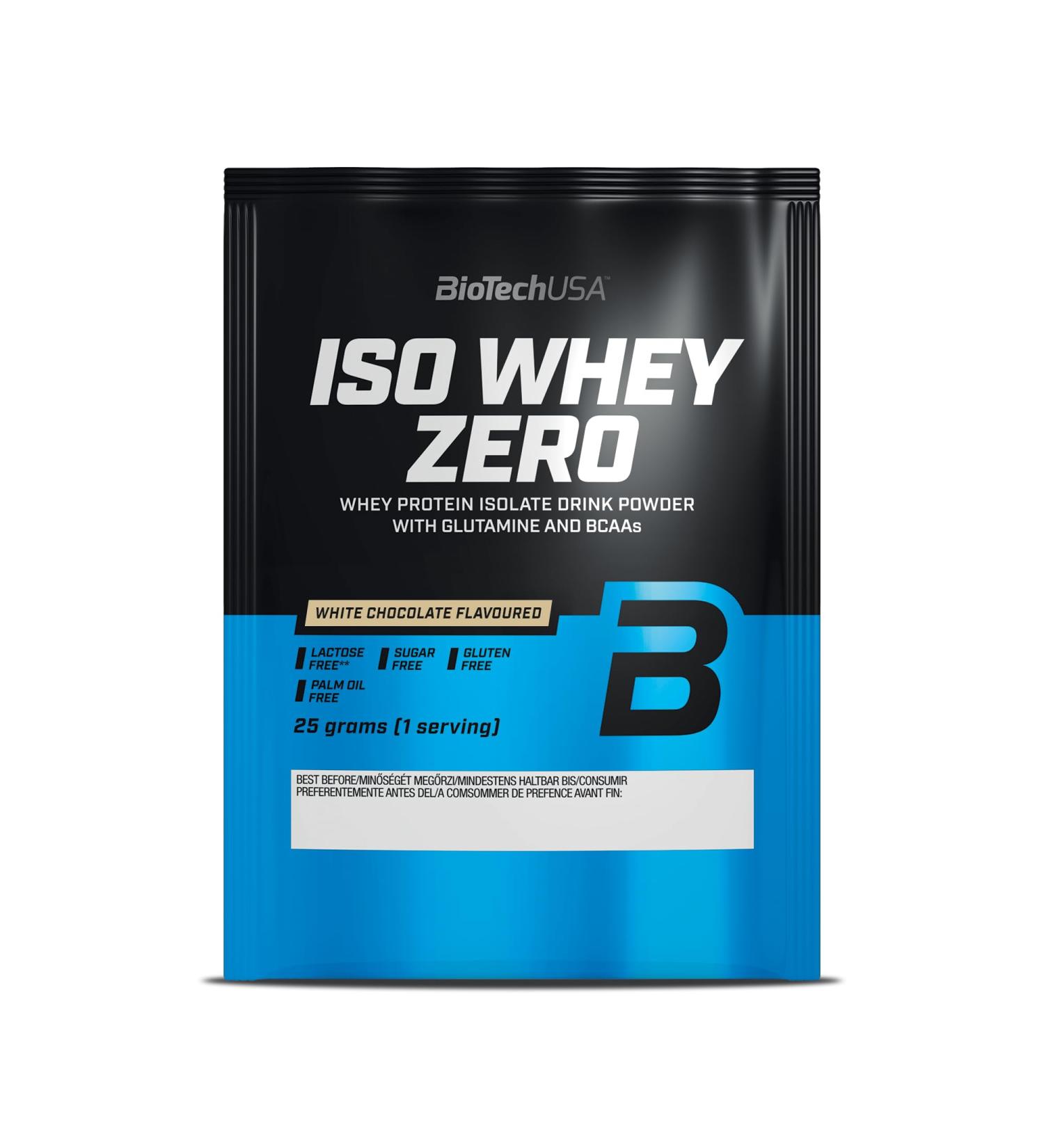 BioTechUSA Iso Whey ZERO - Gluten & Sugar Free Lactose Reduced Premium Whey Protein Isolate | 25g White Chocolate - Buy Online on GoSupps.com