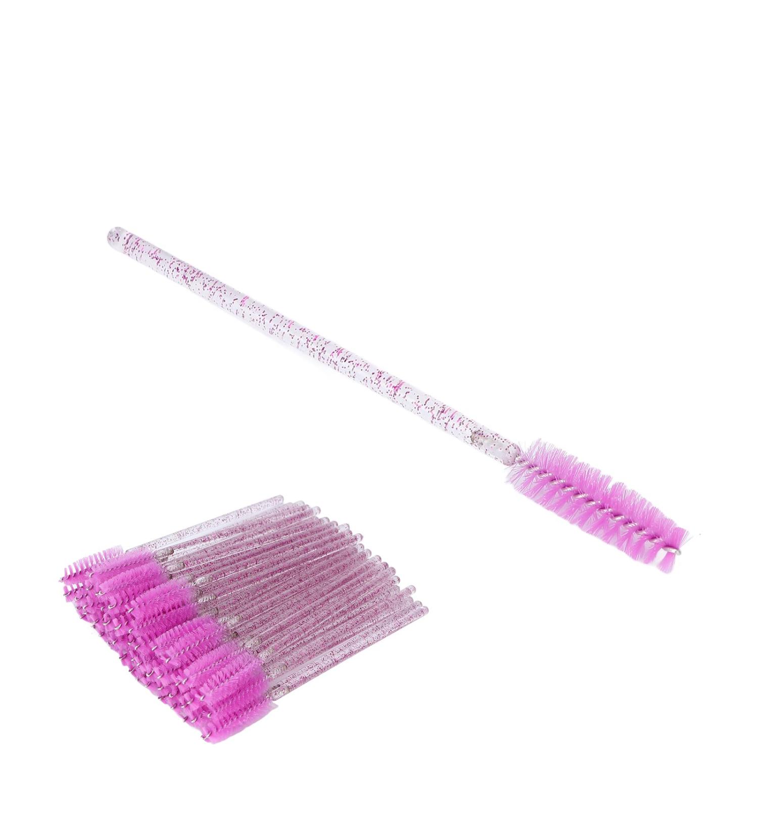 Mascara Wands Spiral Brush Head Disposable Eyelash Brushes Flexible Makeup Tool for Home Purple - Buy Online on GoSupps.com