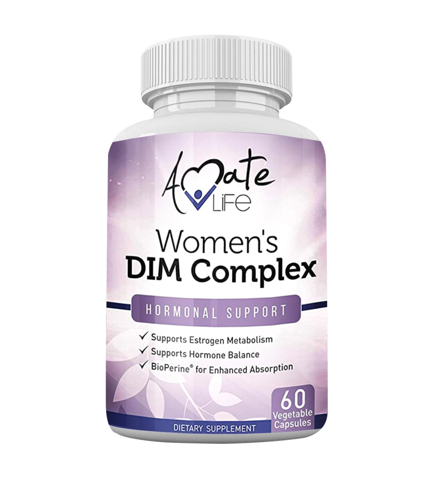 Women's DIM Complex 150mg with Bioperine for Menopause & Hormonal Balance - 60 Capsules - Made in USA by Amate Life - Buy Online on GoSupps.com