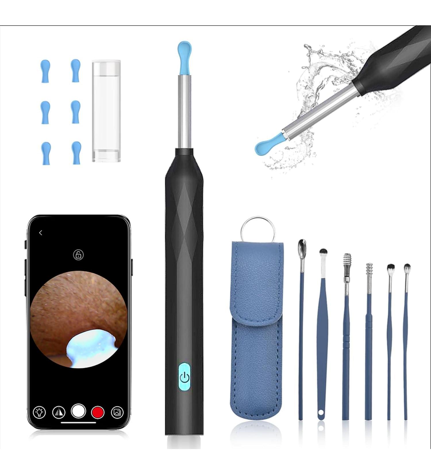 Fenxyo Wireless Ear Wax Removal Kit with Camera - 8MP HD Otoscope, IP67 Waterproof, Wifi Ear Pick/Cleaning Tool for iPhone, iPad & Android - Black - Buy Online on GoSupps.com