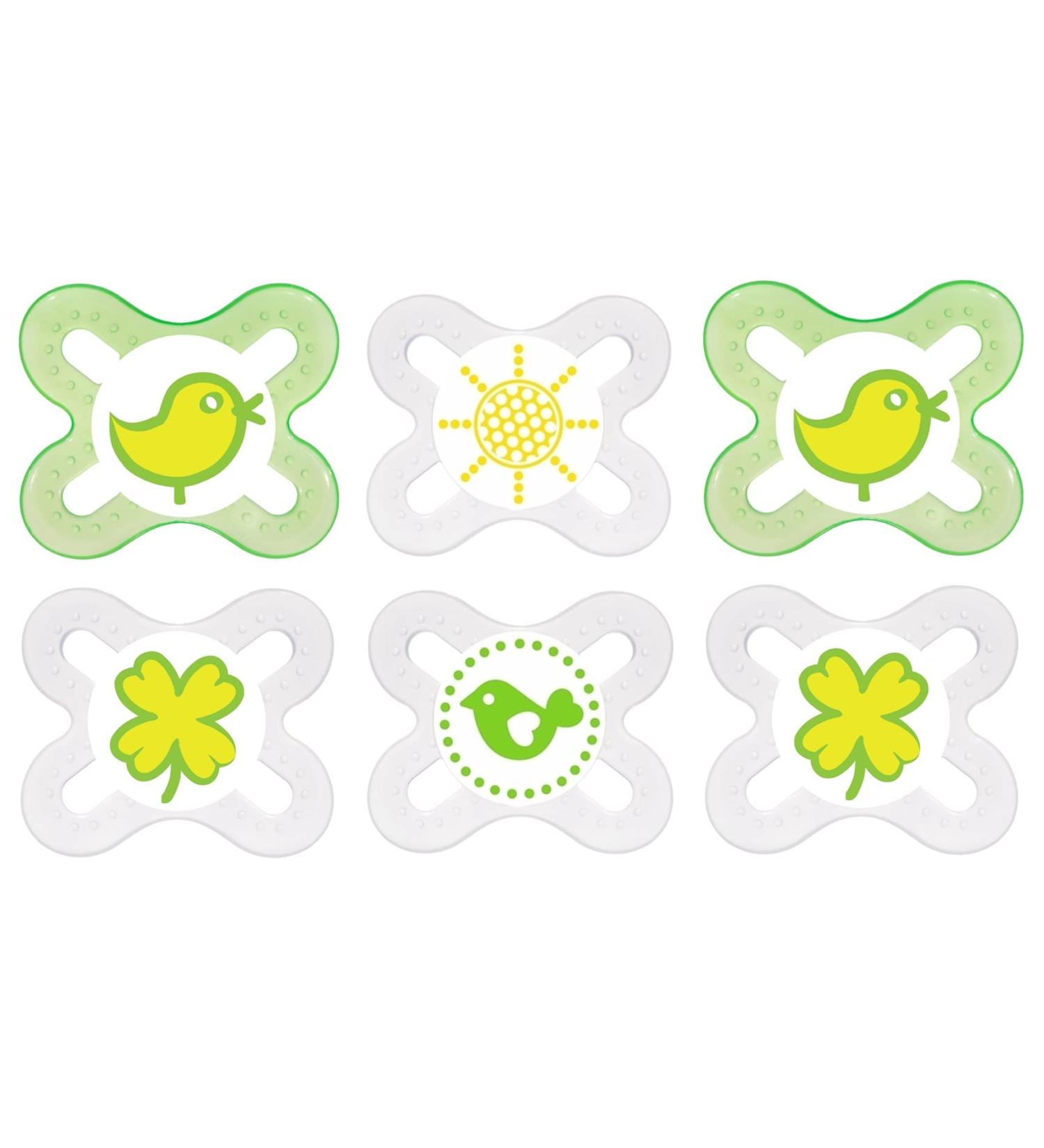 MAM Pacifier Start Silicone 0-2 Months - 6 Pieces Value Pack | Neutral Colors - Buy Online for International Shipping - Buy Online on GoSupps.com