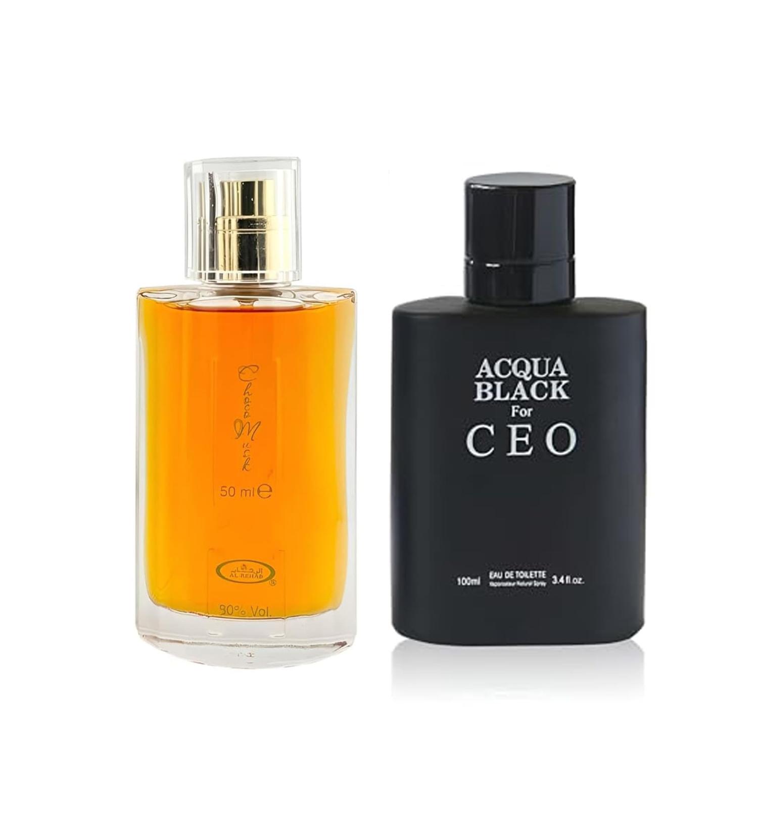 Choco Musk&Acqua For CEO Black Men s Cologne-Rich Chocolate & Musk Eau De Toilette Long-Lasting Scent Perfume for Men Elegant Bottle 3.4 Fl Oz Fragrance for Refined Occasions Choco Musk&Acqua For CEO Black 2.53 Fl Oz (Pack of 2) - Buy Online on GoSupps.com