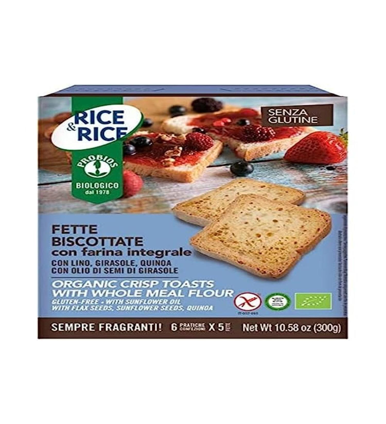 Probios Gluten Free Rusks with Whole Rice Flour 300g