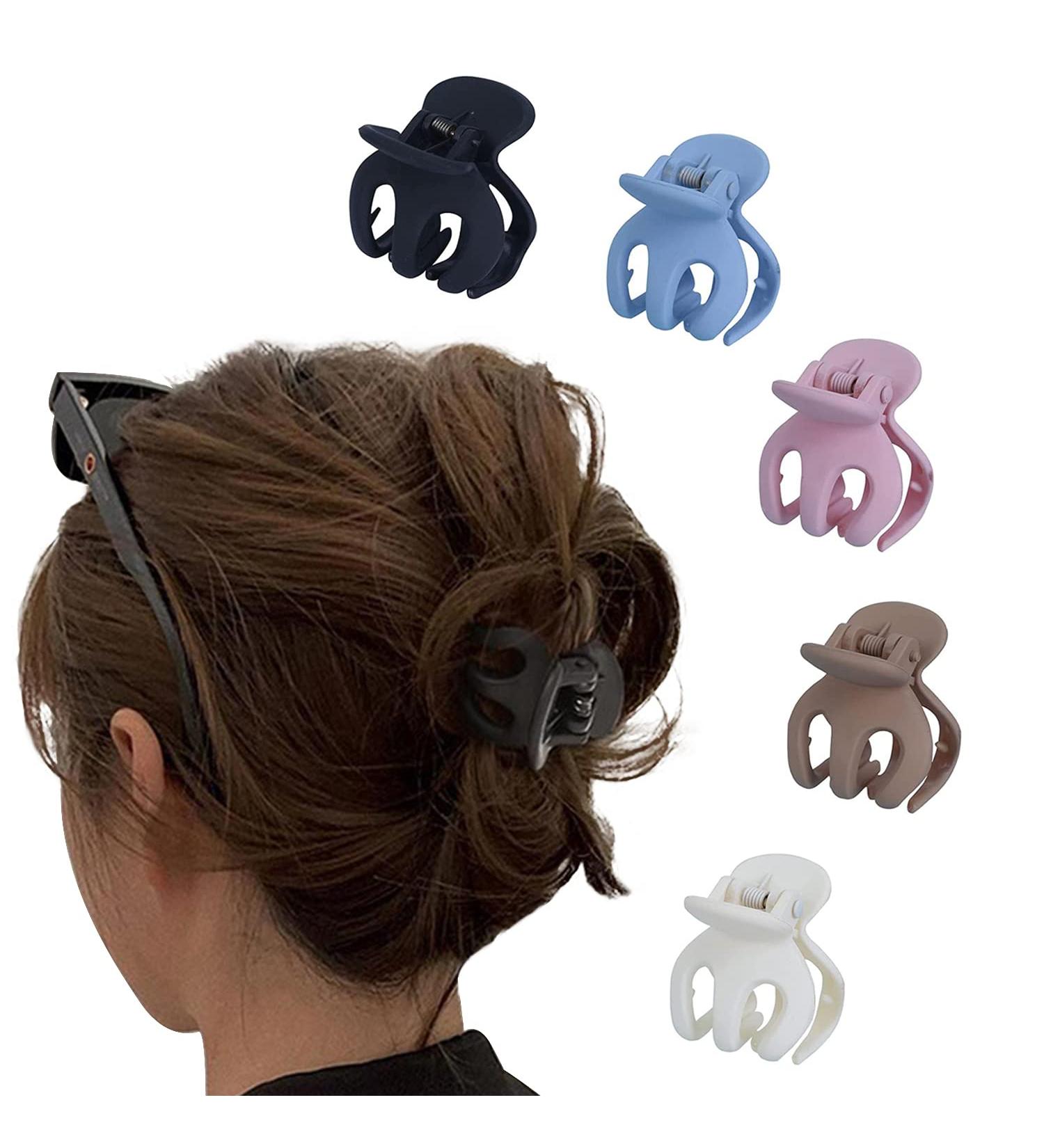 10PCS Small Hair Claw Clips for High Ponytail 1.37Inch Medium Hair Clips for Thin Hair Women Girls  Matte Octopus Clips Claw Hair Jaw Clips  Non-slip Claw Clamps Barrettes (style 2)