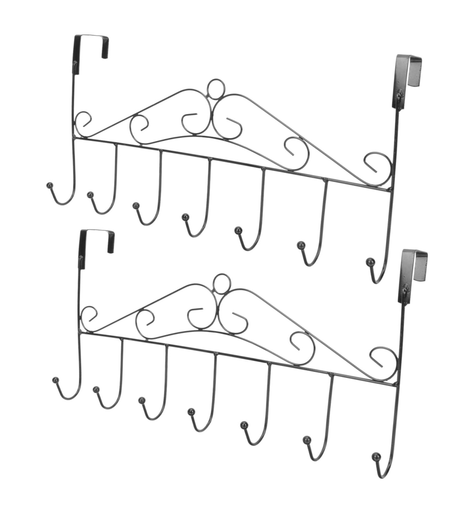 SOESFOUFU Door Behind Hanger 2pcs Door Hook Metal Clothes Hanger Towel Hook Bathroom Towel Nail- Coat Hook Shelf On The Door - Buy Online on GoSupps.com