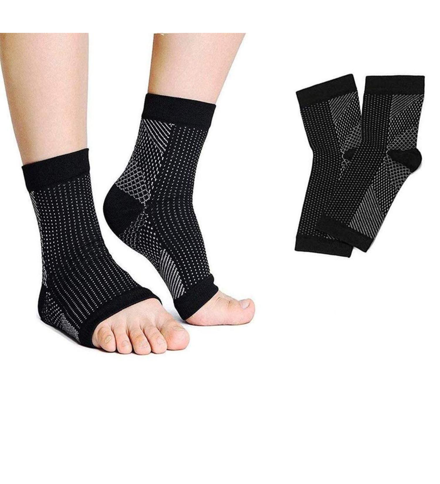 Feifanshop 2 Pairs Ankle Bandage & Compression Socks for Men & Women - Best Plantar Fasciitis Support for Sports & Fitness - Buy Online on GoSupps.com