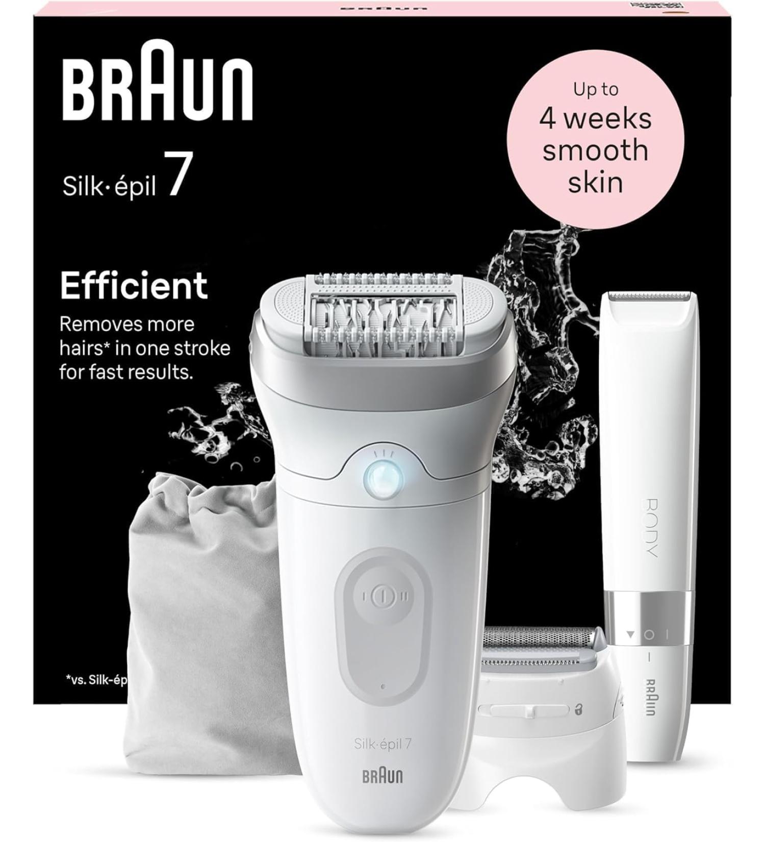 Buy Braun Silk- pil 7 Epilator for Women - Long-Lasting Hair Removal & Mini Razor - 7-441 White/Silver - Buy Online on GoSupps.com