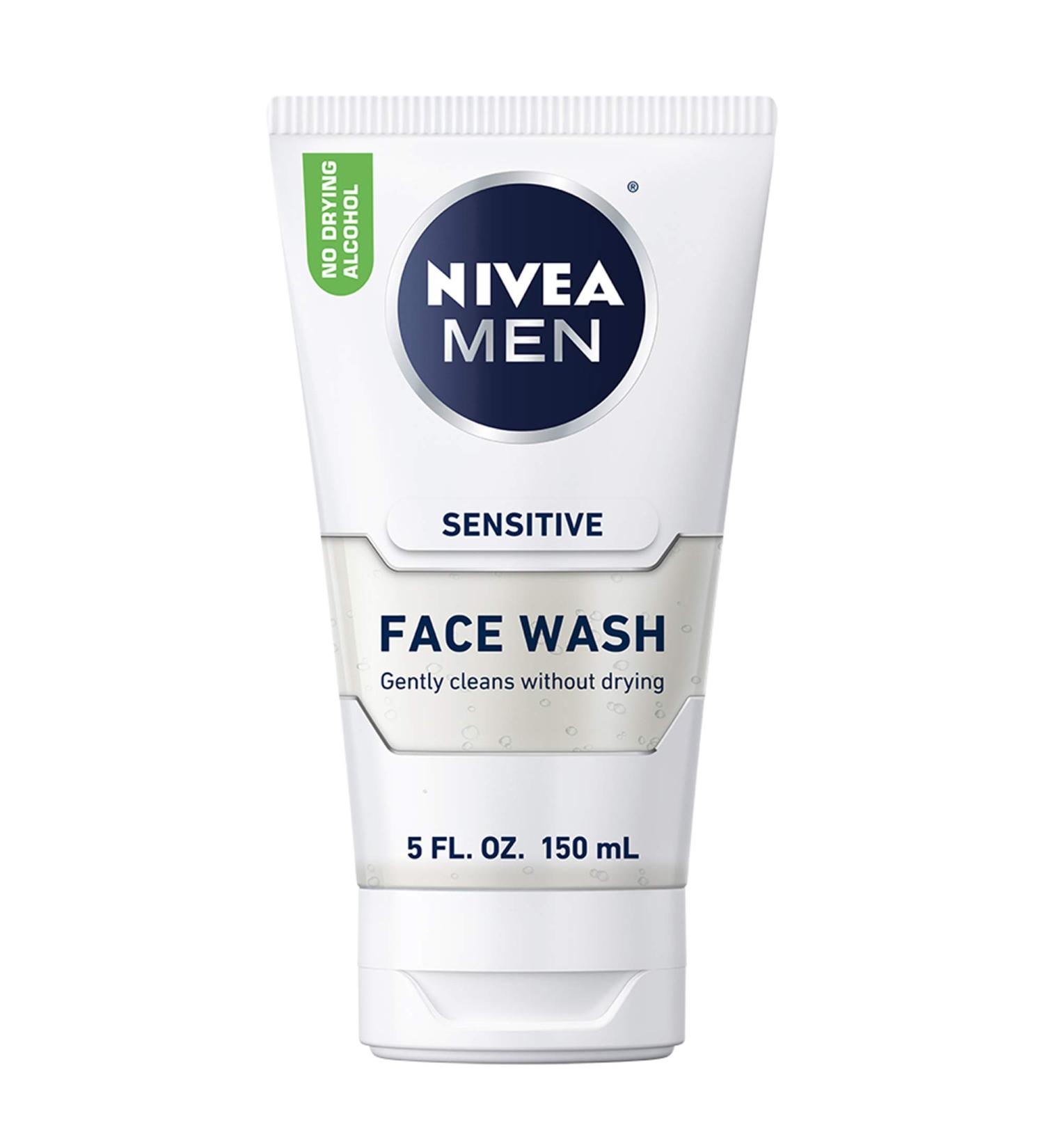 Nivea Men Sensitive Face Wash 5 fl oz | Soothing Formula for All Skin Types - Buy Online on GoSupps.com