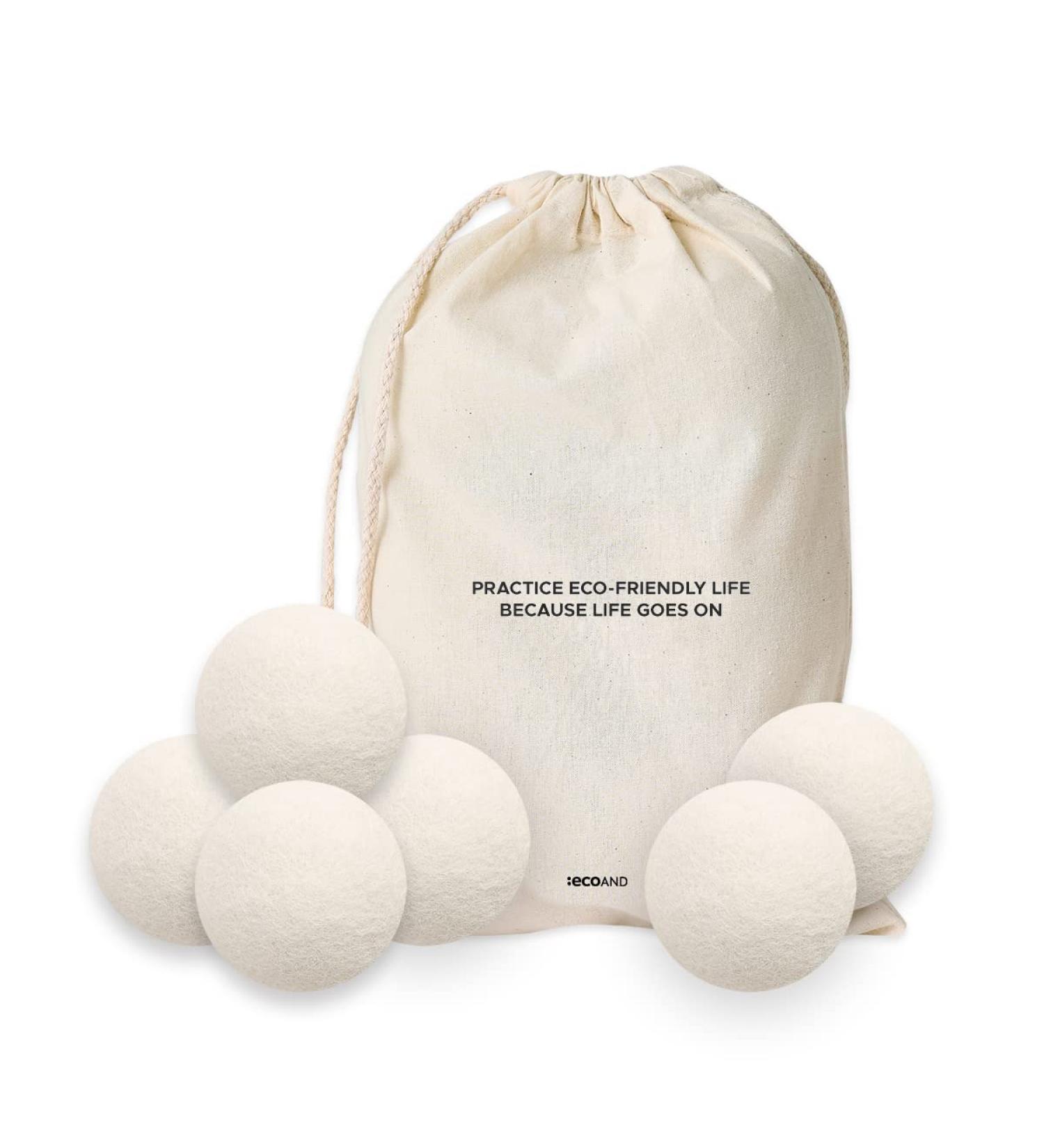 ECOAND Wool Dryer Balls 6 Pack - Reusable & Organic for Baby Clothes - Anti-Wrinkle, Anti-Static Softener - Energy-Saving Laundry Solution - Buy Online on GoSupps.com