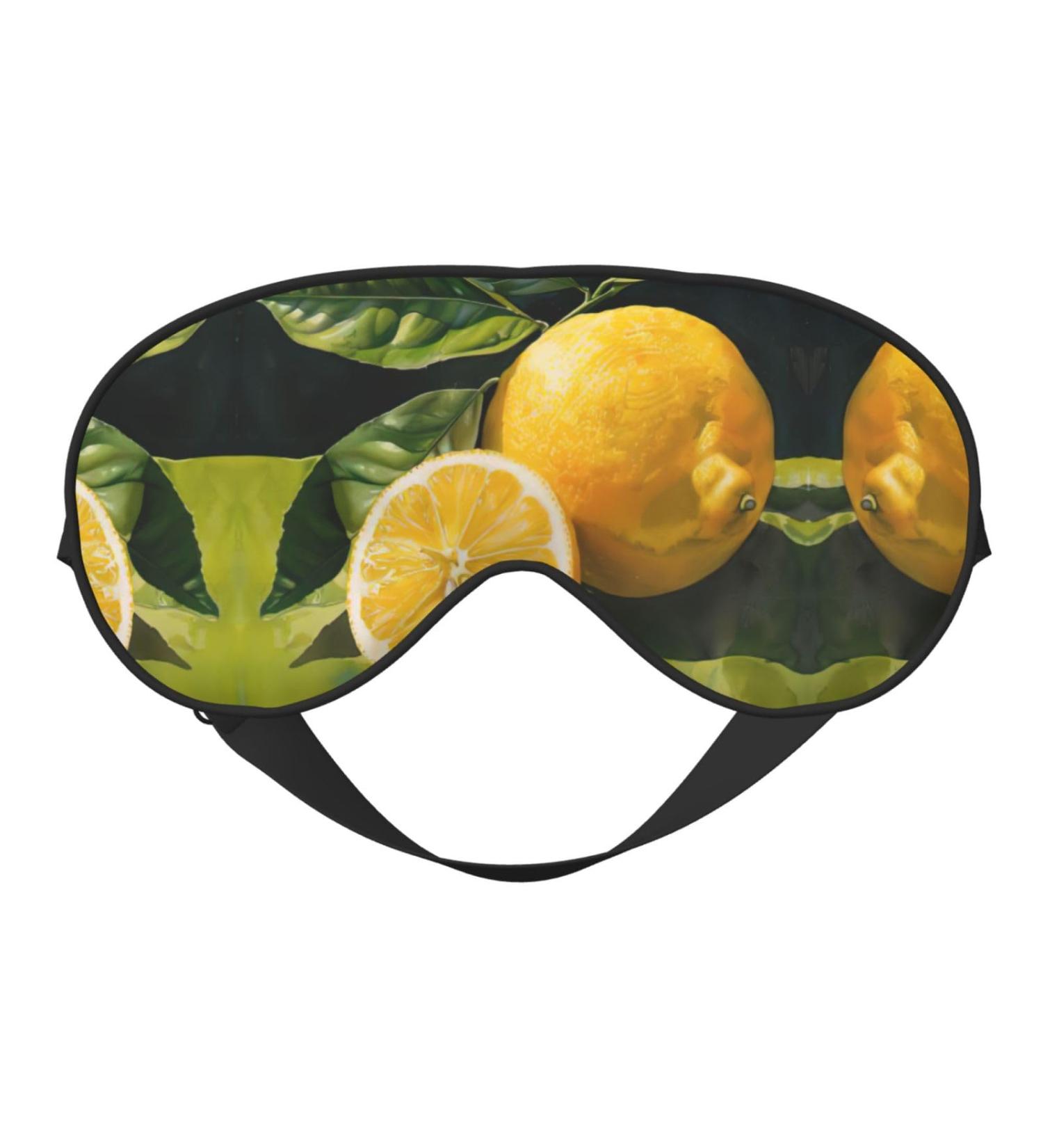 Lemon Fruit Print Double-Sided Eye Mask | Soft Light Blocking Sleep Enhancer | International Shipping Available - Buy Online on GoSupps.com