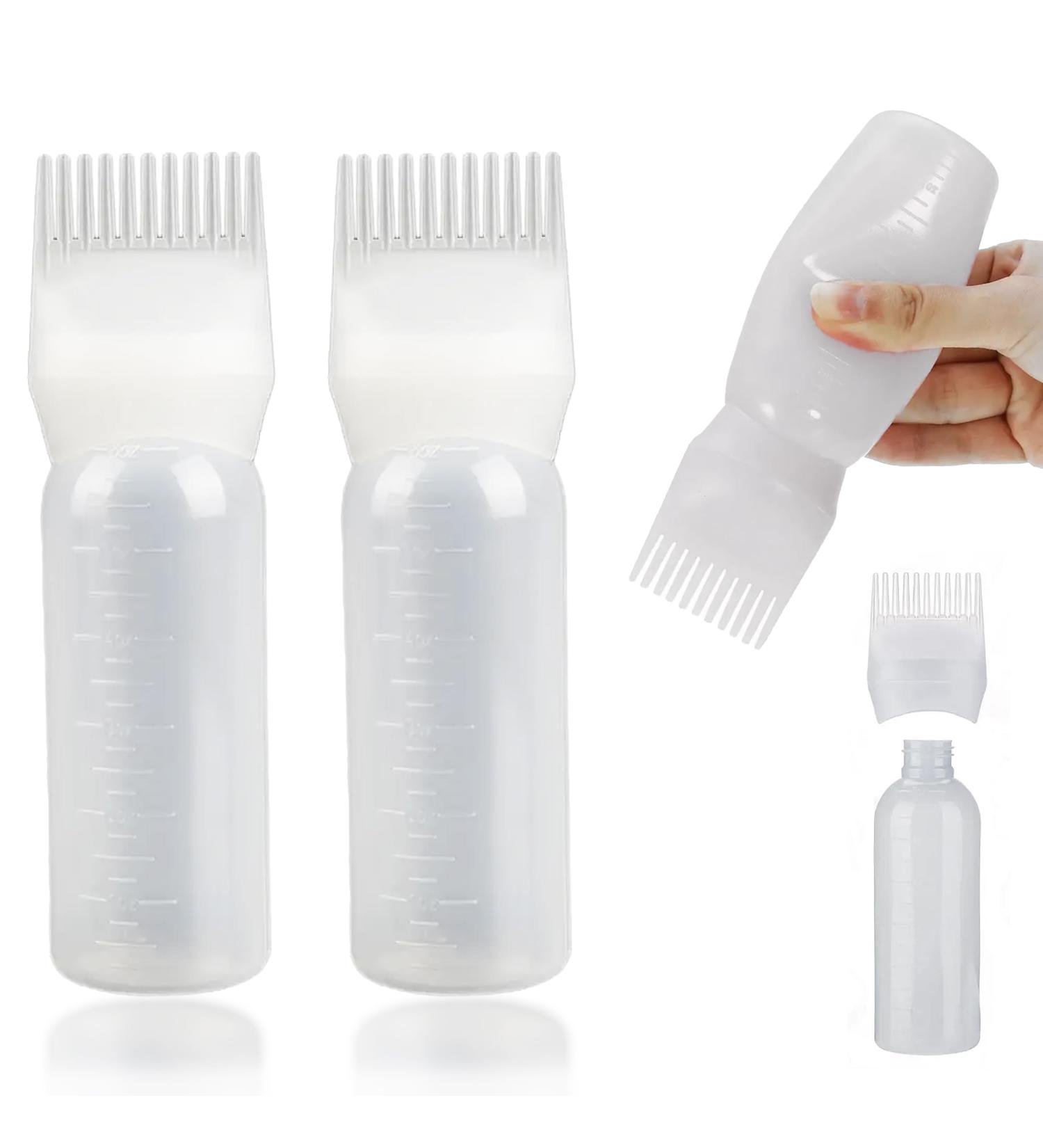 unel Hair Oil Applicator Bottles (2 PCS) Root Comb Applicators Easy to Use for Hair Dyes & Oils (Clear) - Buy Online on GoSupps.com
