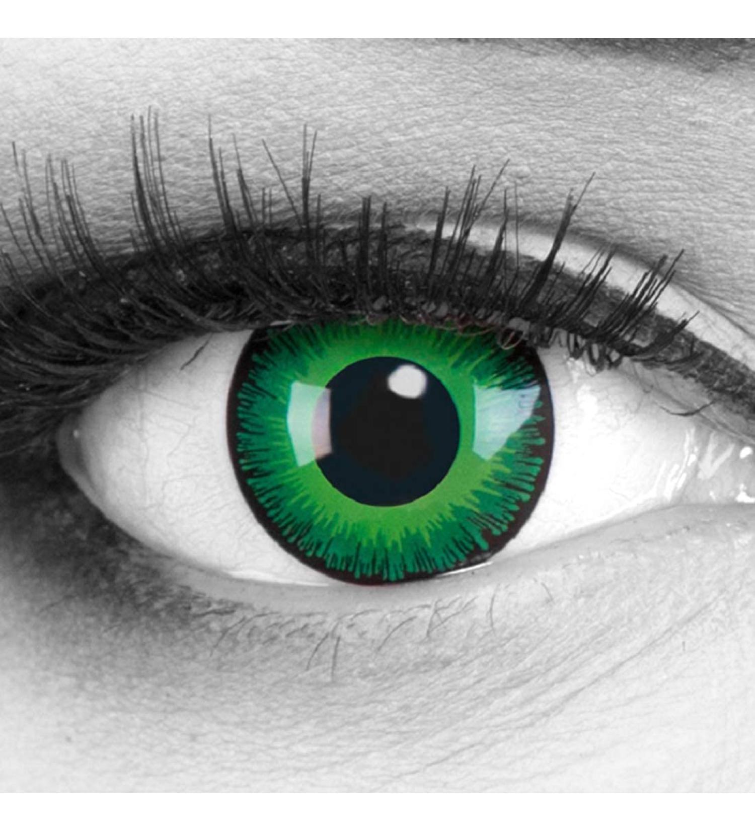 Green Colored Contact Lenses - Elves Cosplay | Funnylens - Halloween & Carnival | Free Lens Tank | -4.50 Dioptria - Buy Online on GoSupps.com