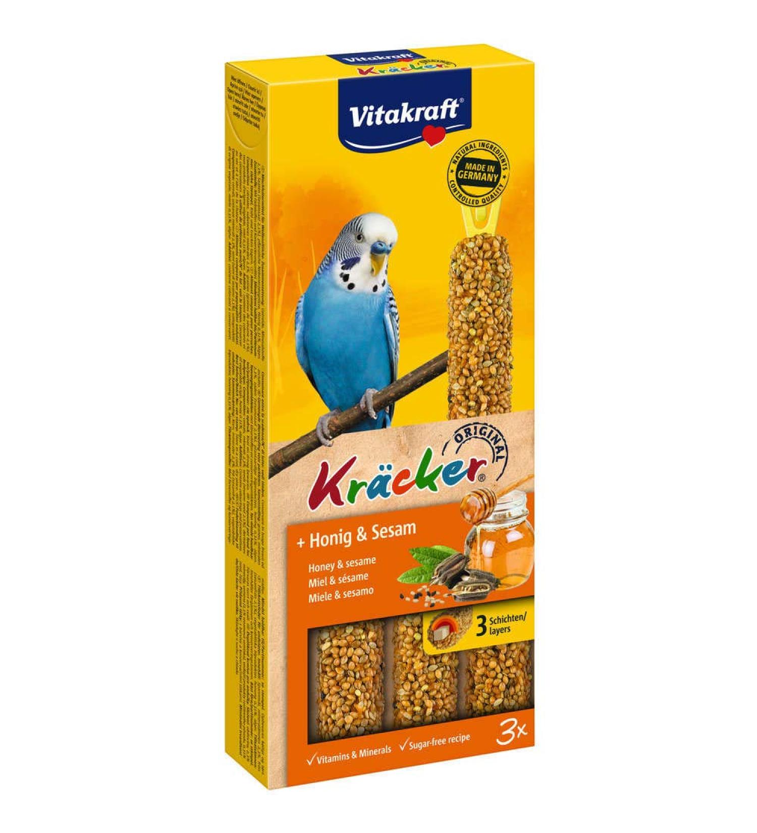 Vitakraft Crackers Original with Honey & Sesame for Budgies - Premium Bird Treats International Shipping Available - Buy Online on GoSupps.com